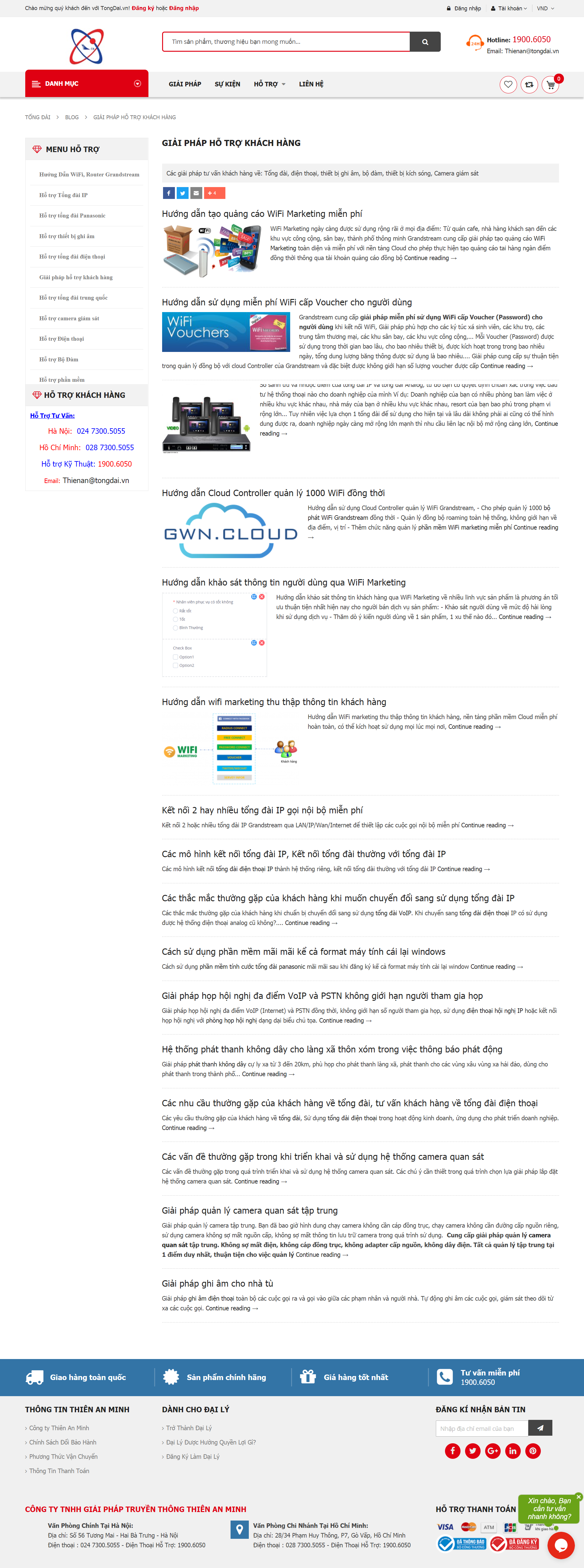 Thiết kế Web lắp đặt tổng đài tongdai.com.vn