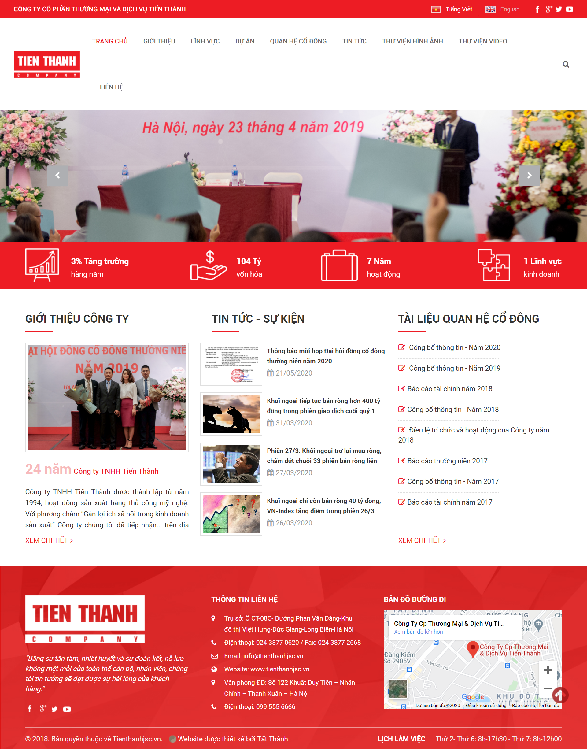 Thiết kế Web dịch vụ tienthanhjsc.vn