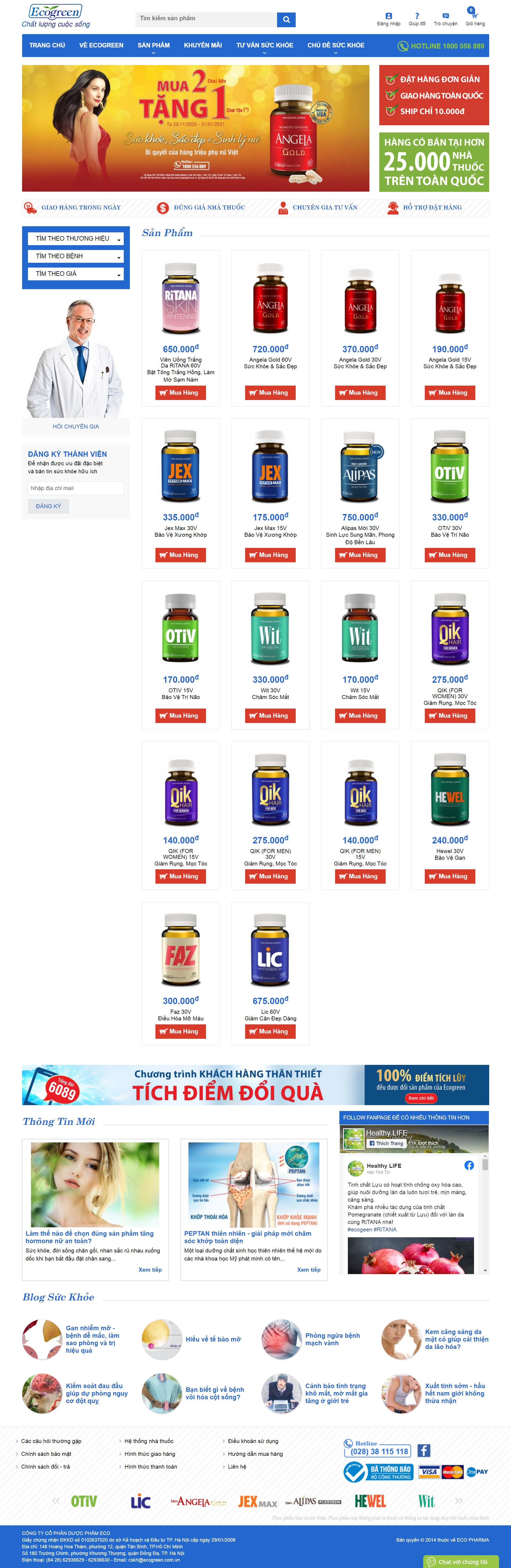 Thiết kế Web dược ecogreen.com.vn