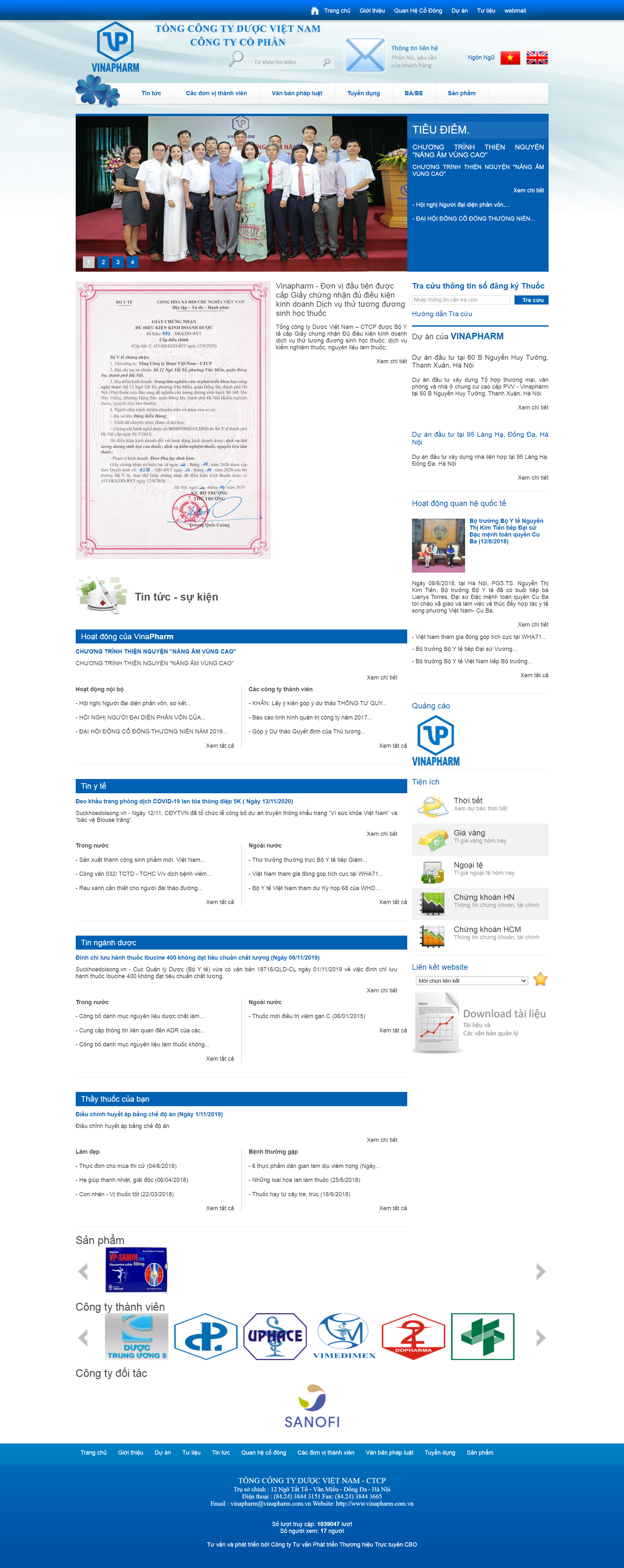 Thiết kế Web dược vinapharm.com.vn