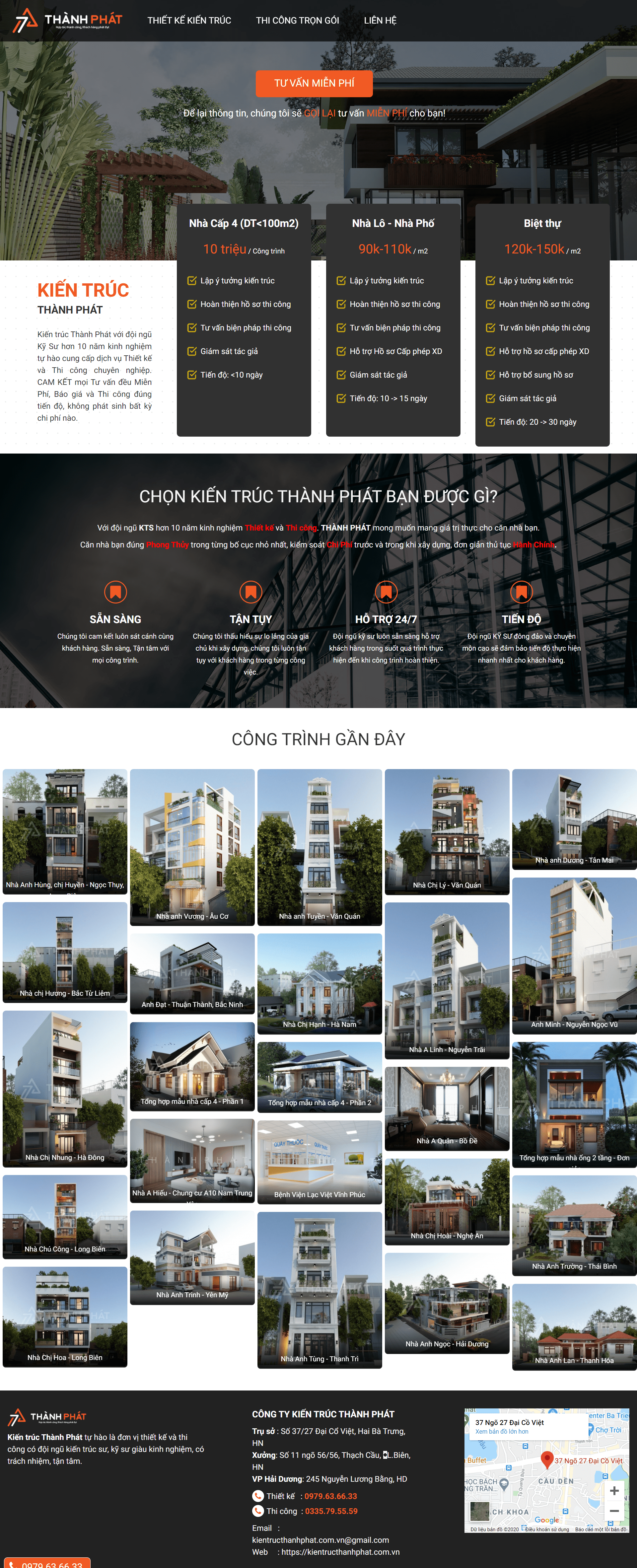 Thiết kế Web kiến trúc kientructhanhphat.com.vn