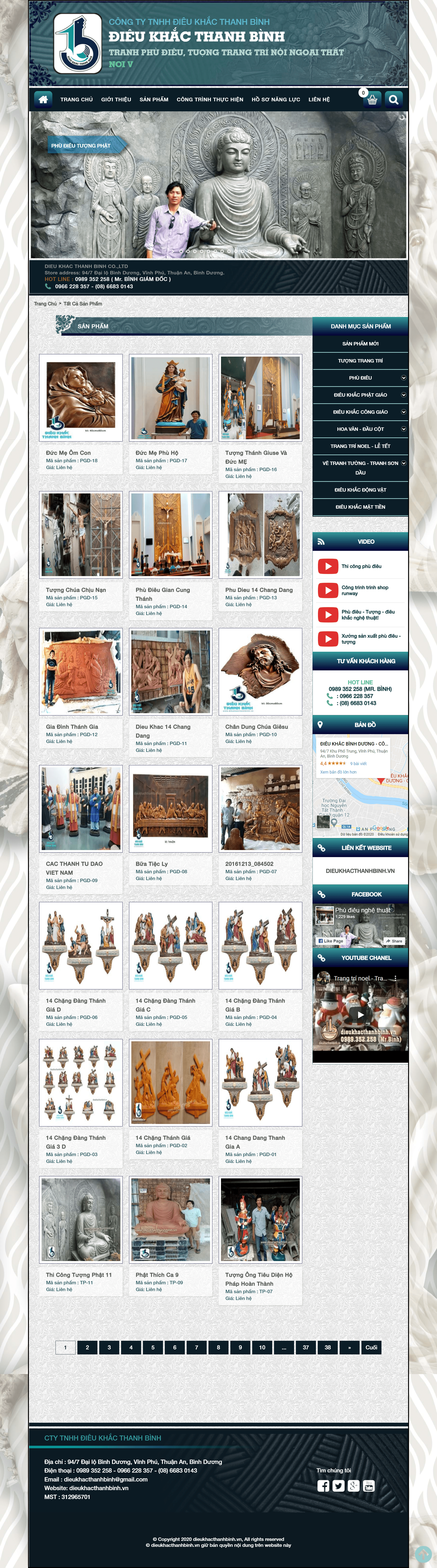 Thiết kế Web điêu khắc dieukhacthanhbinh.vn