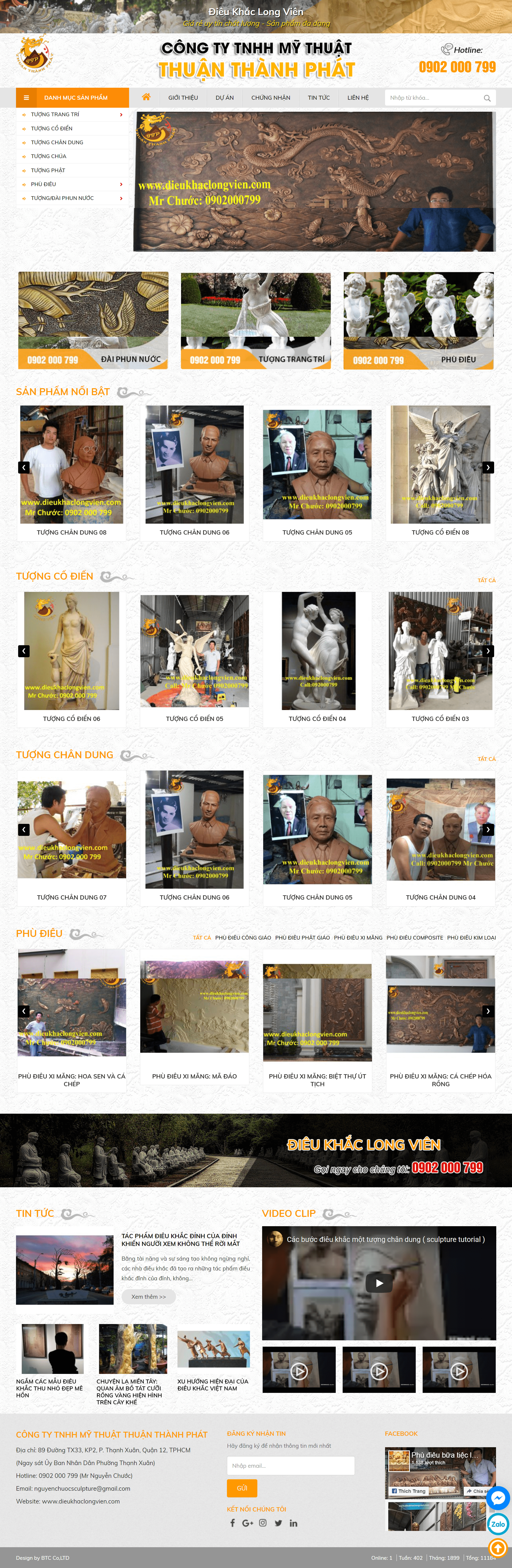 Thiết kế Web điêu khắc dieukhaclongvien.com