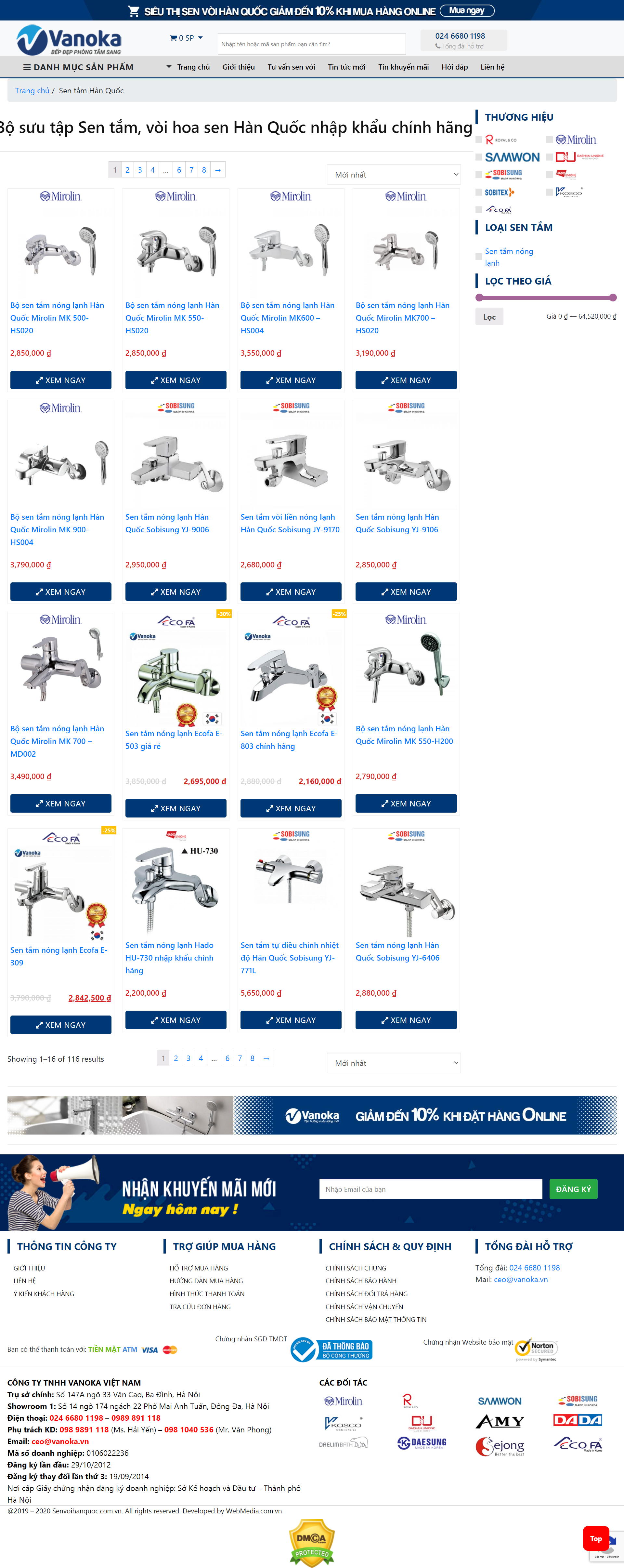 Thiết kế Web sen vòi senvoihanquoc.com.vn