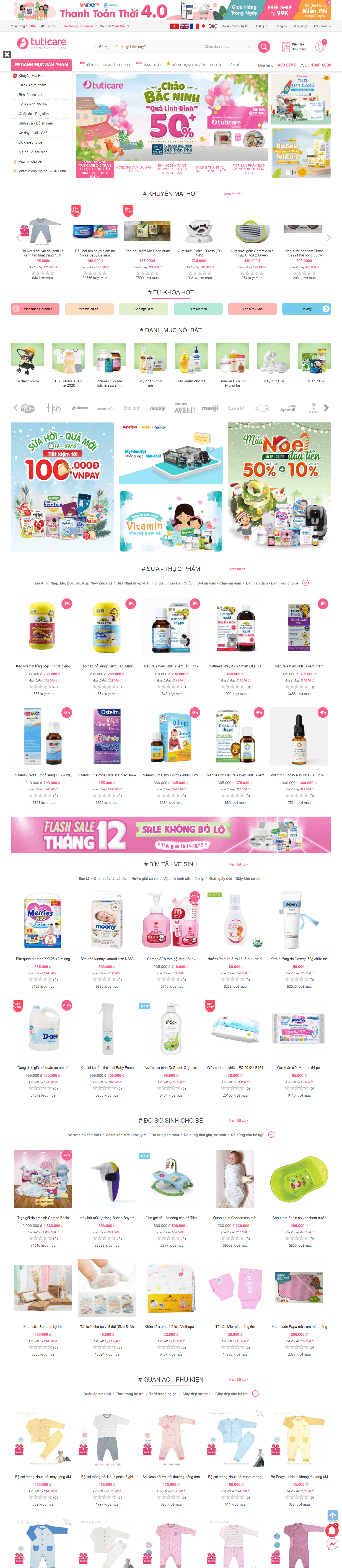 Thiết kế Web mẹ và bé tuticare.com