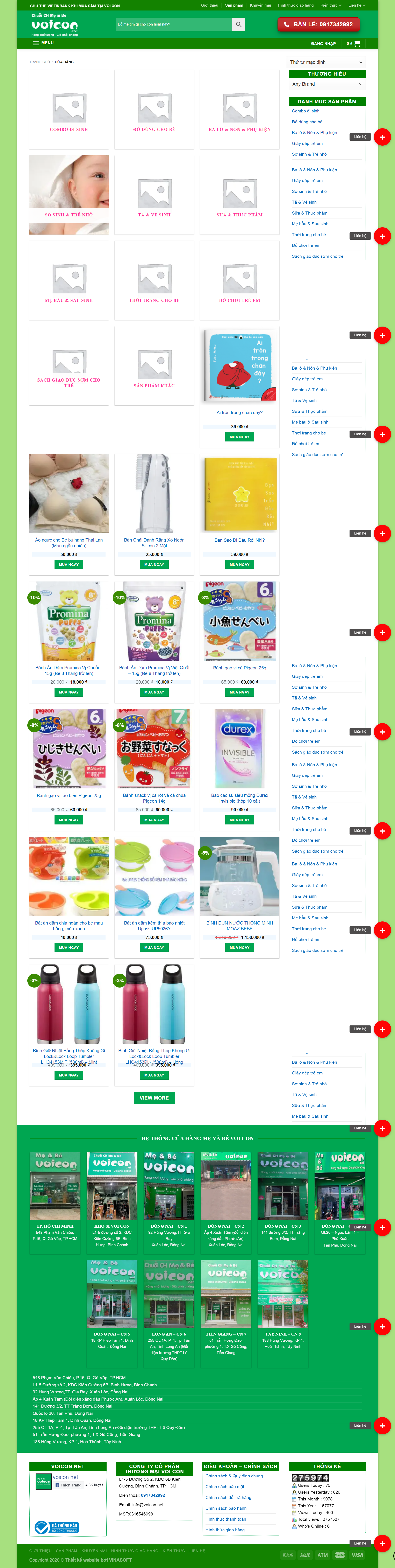 Thiết kế Web mẹ và bé voicon.net