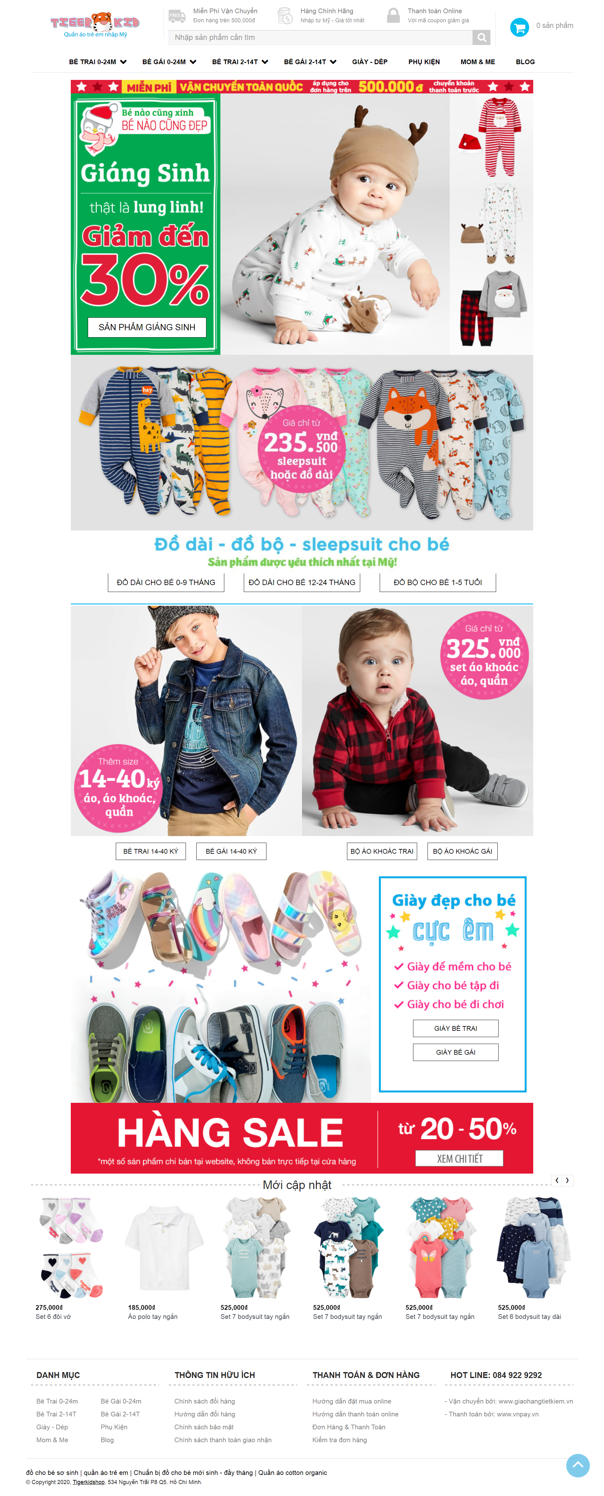 Thiết kế Web mẹ và bé tigerkidshop.com