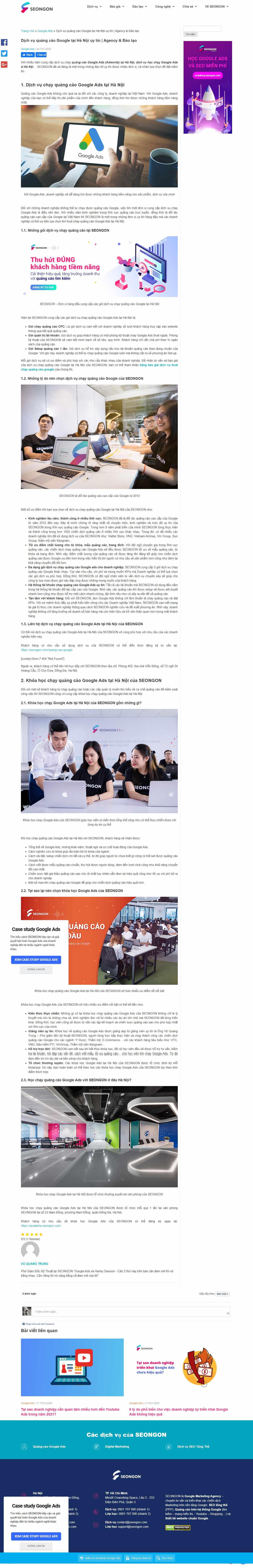 Thiết kế Web quảng cáo google seongon.com