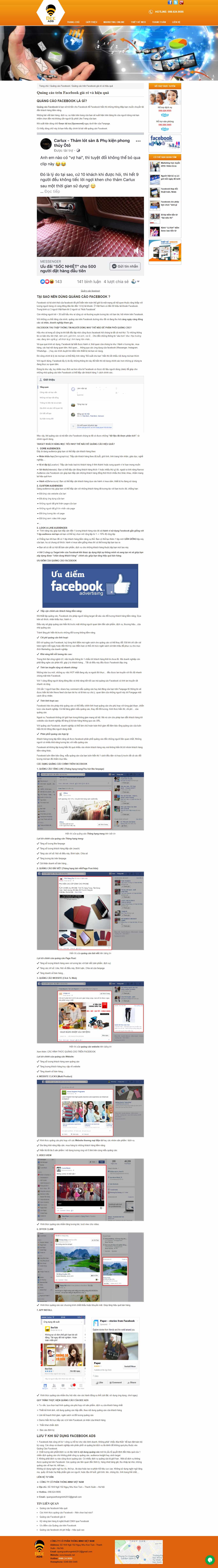 Thiết kế Web quảng cáo facebook beeads.net