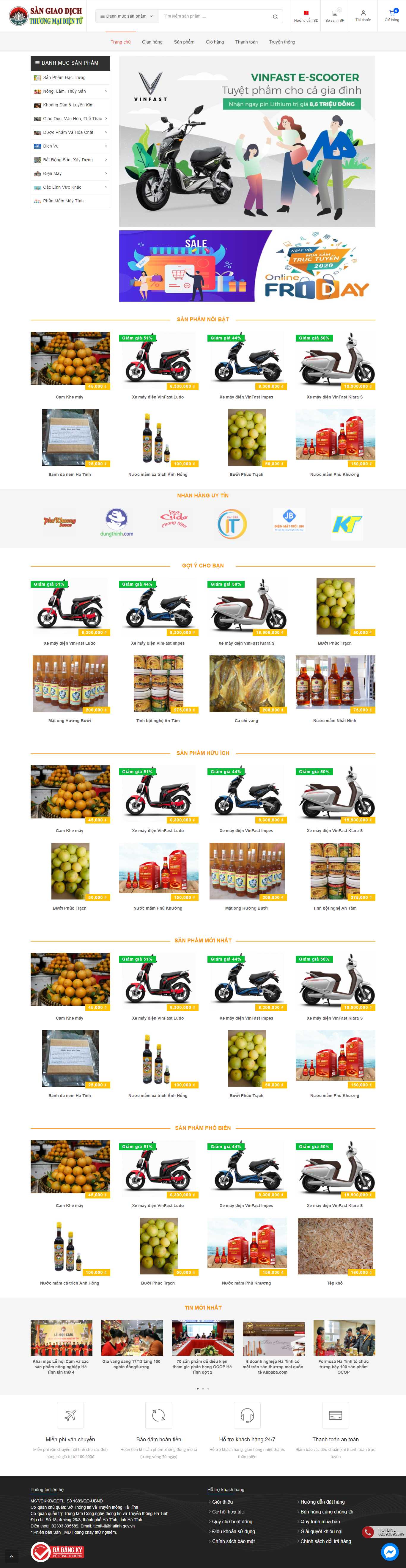 Thiết kế Web sàn giao dịch hatinhtrade.com.vn