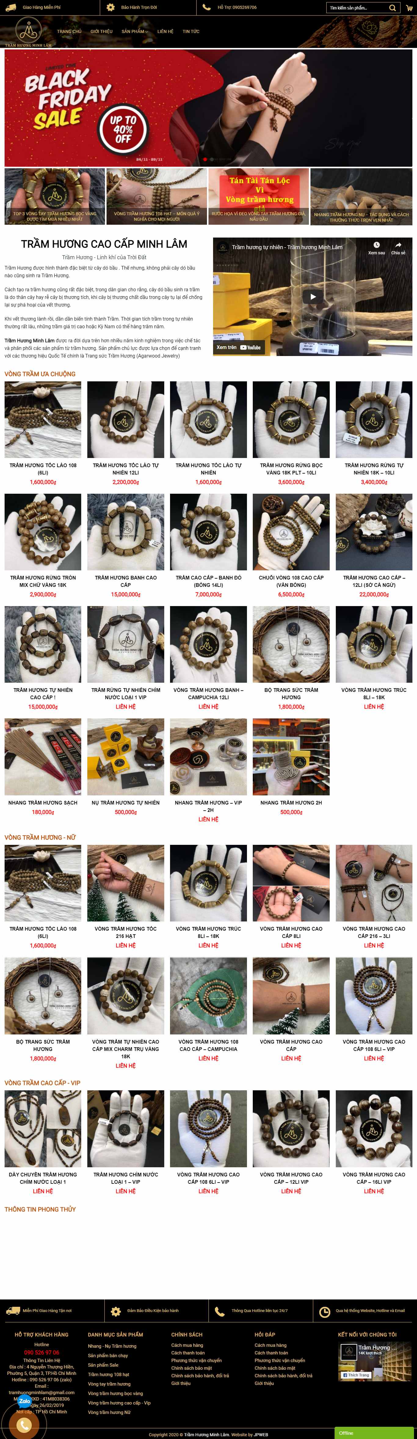 Thiết kế Web phong thủy cuộc sống tramhuongminhlam.com
