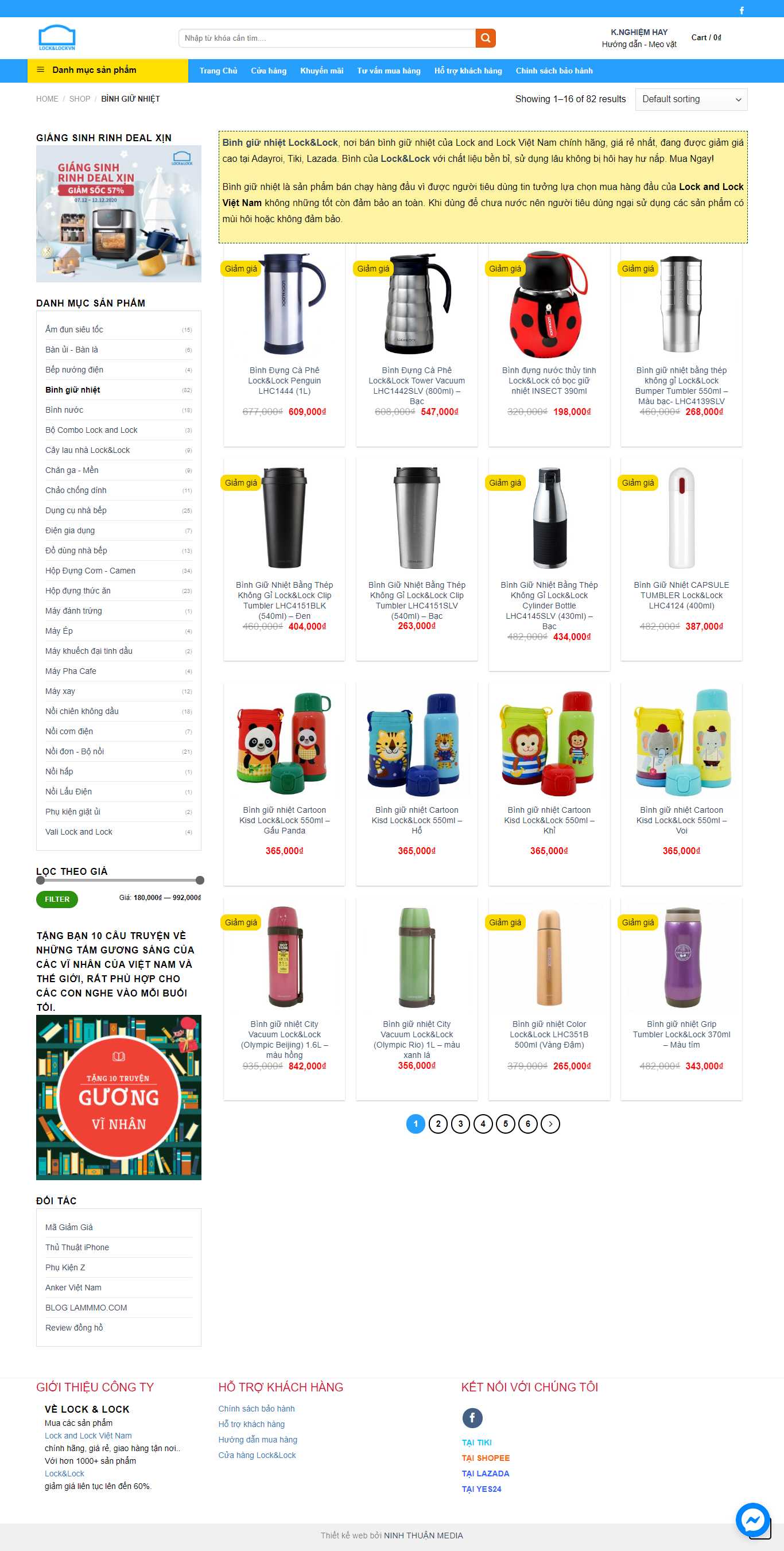 Thiết kế Web bán bình giữ nhiệt locknlockvietnam.com
