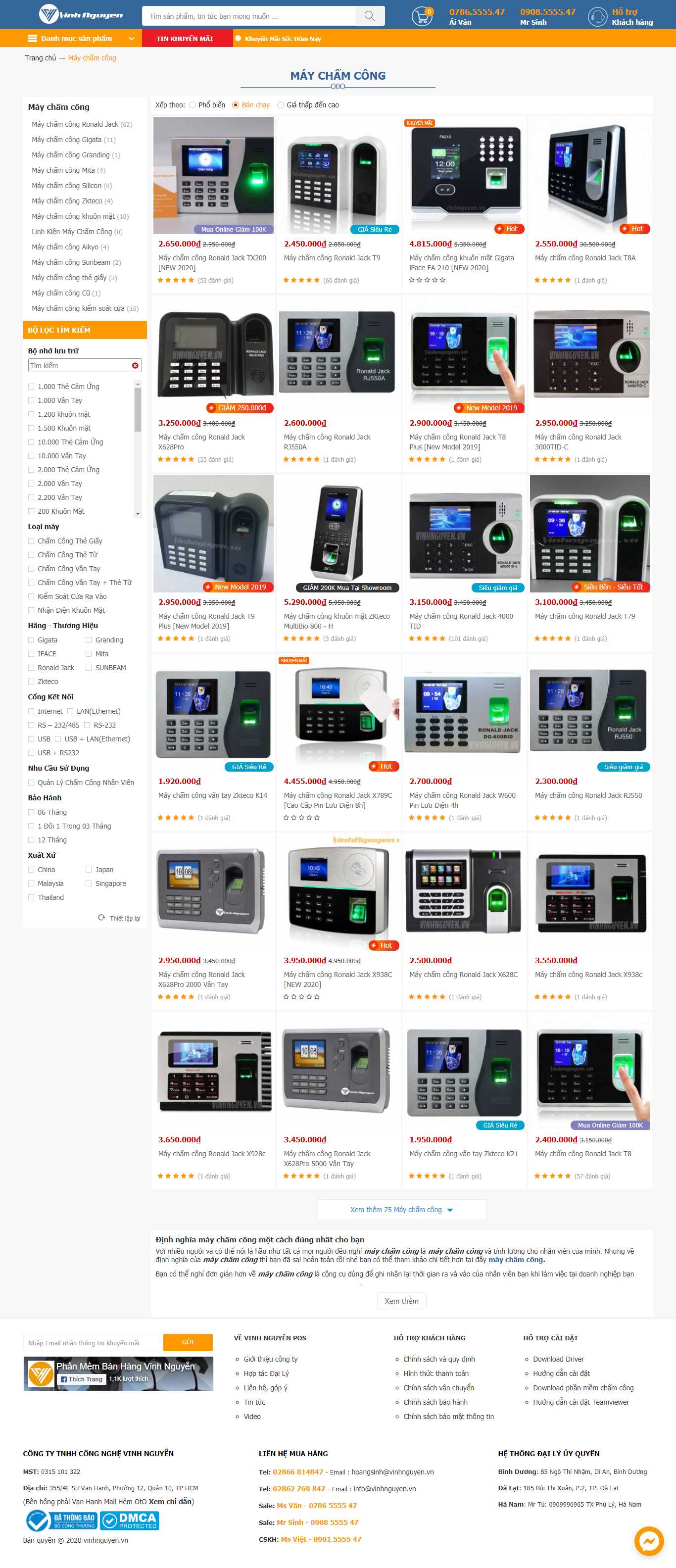 Thiết kế Web máy chấm công vinhnguyen.vn