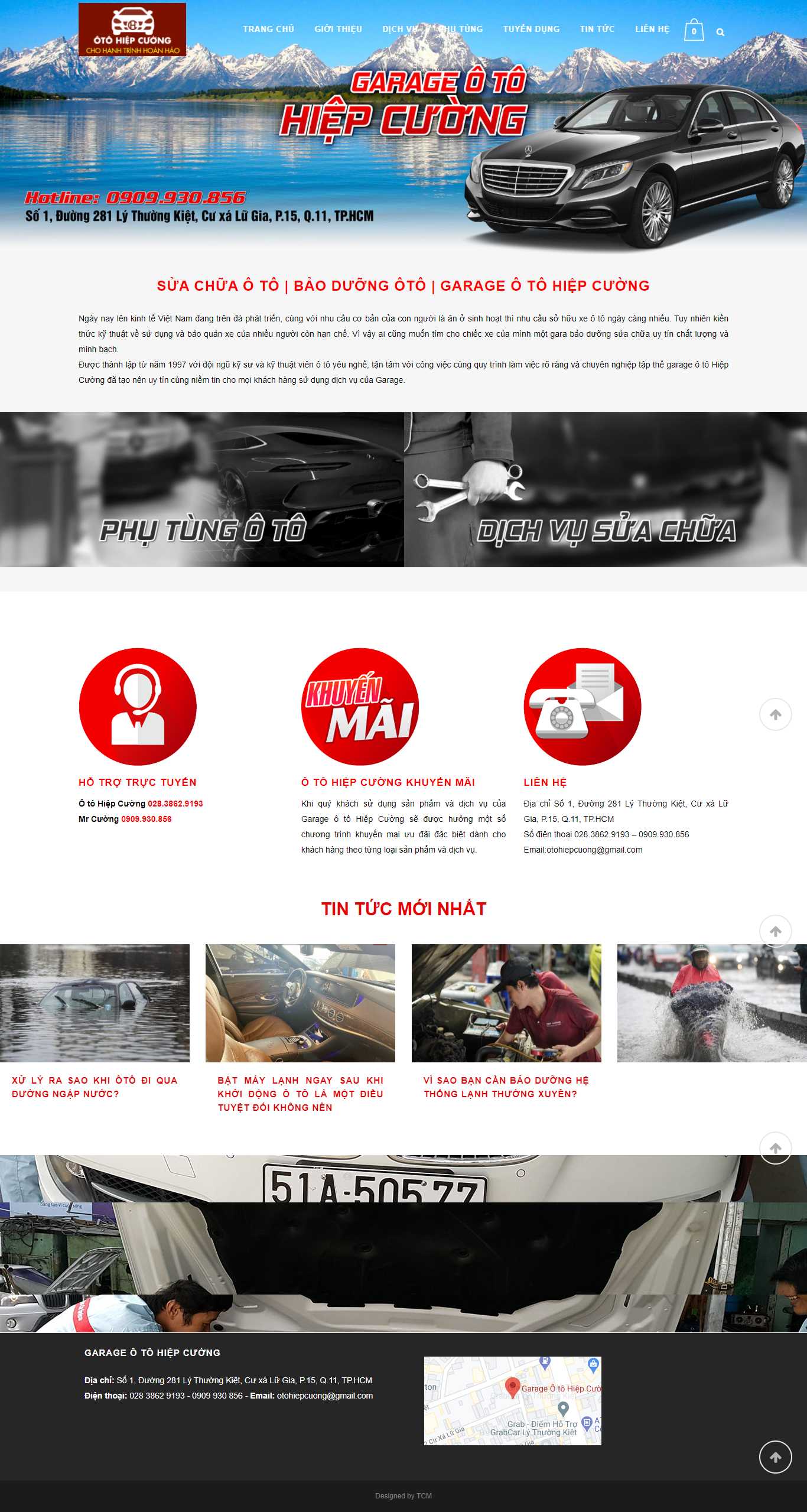 Thiết kế Web gara ô tô otohiepcuong.com