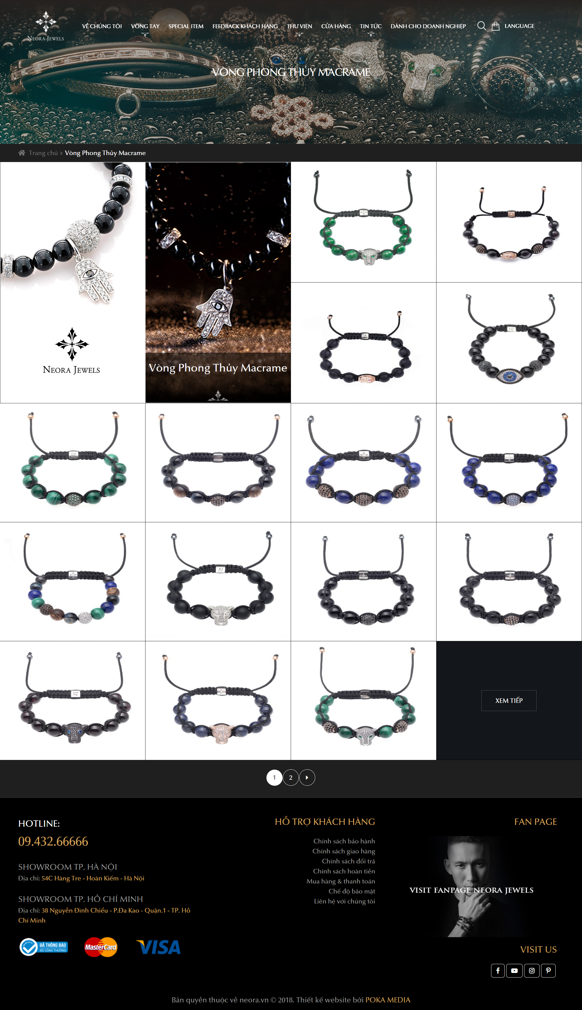 Thiết kế Web vòng tay phong thủy neora.vn