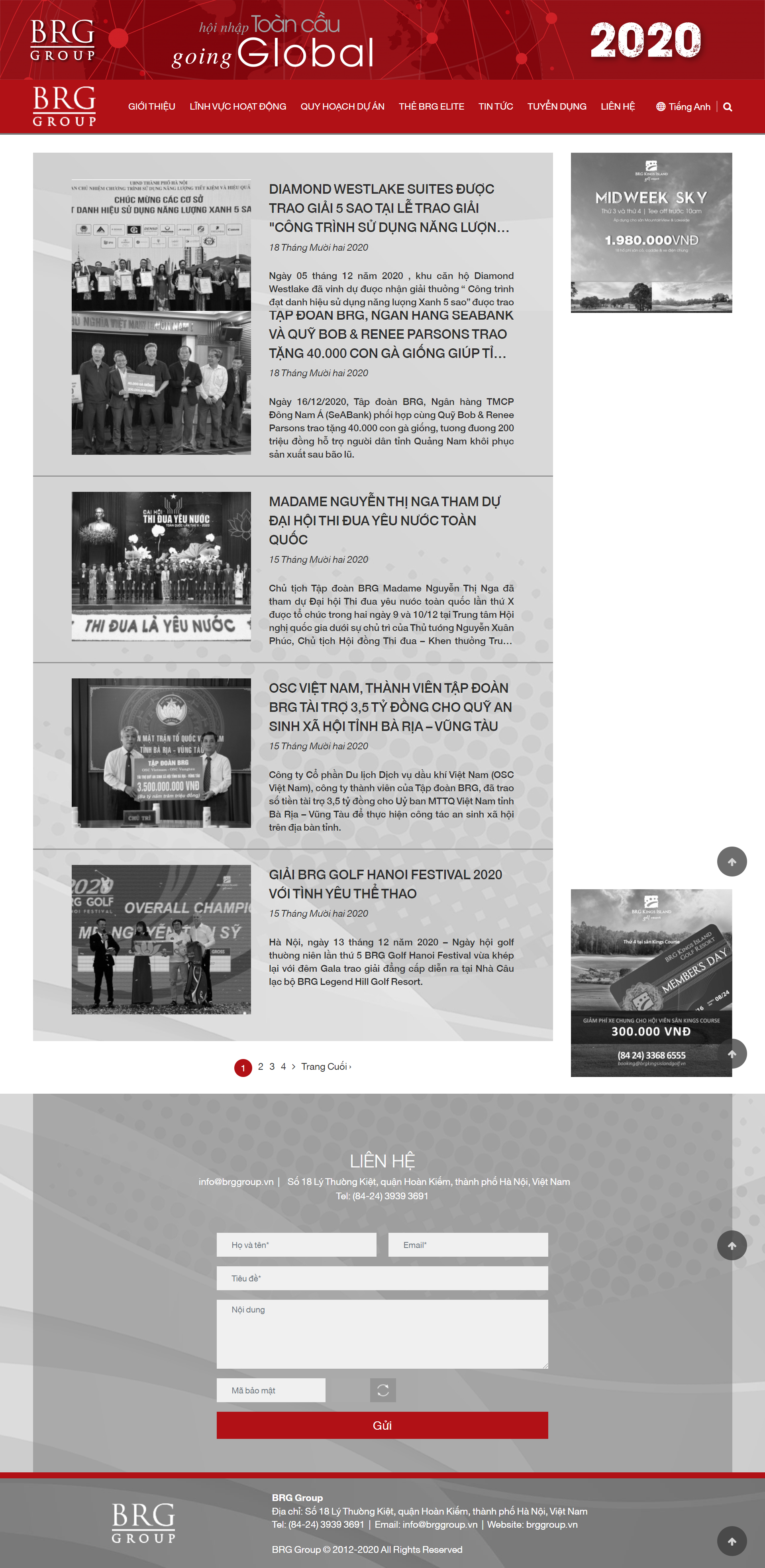 Thiết kế Web cho tập đoàn brggroup.vn