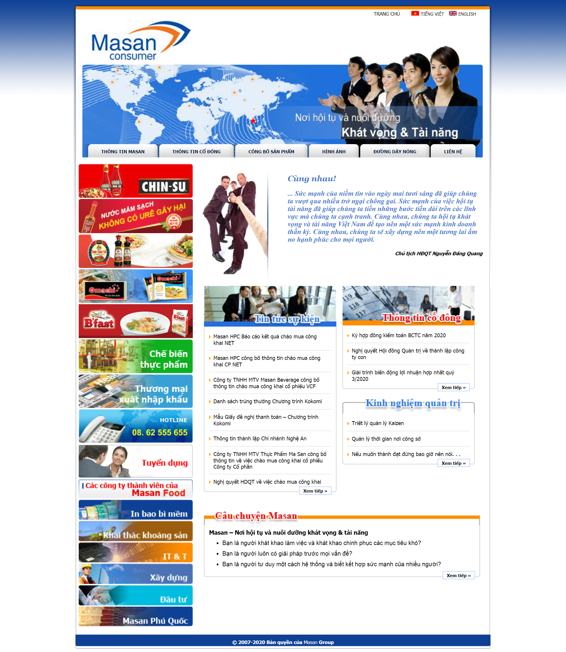 Thiết kế Web cho tập đoàn masanconsumer.com