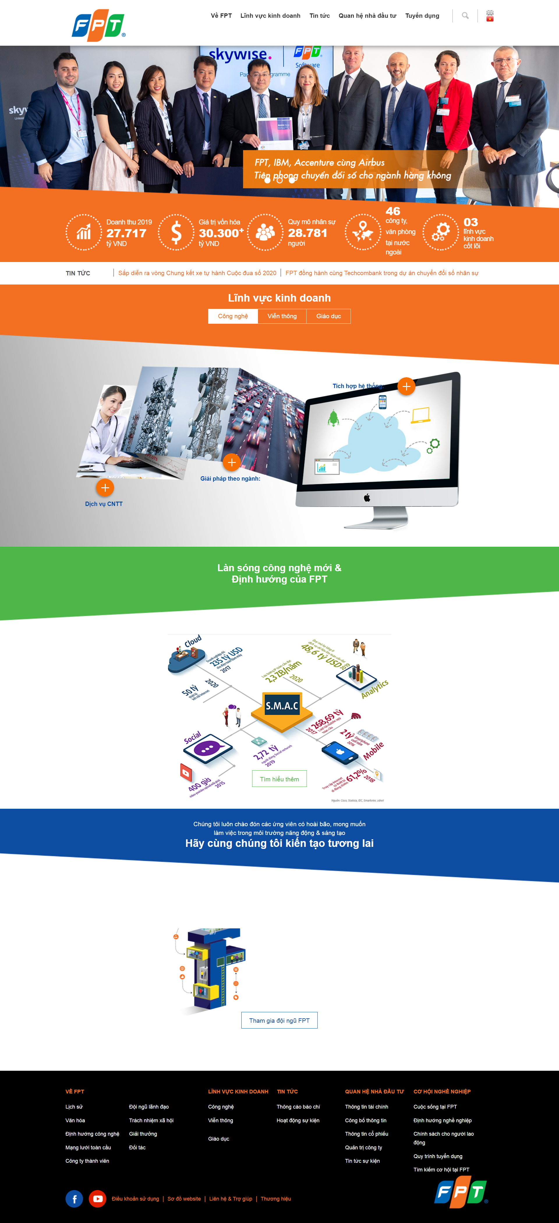 Thiết kế Web cho tập đoàn fpt.com.vn