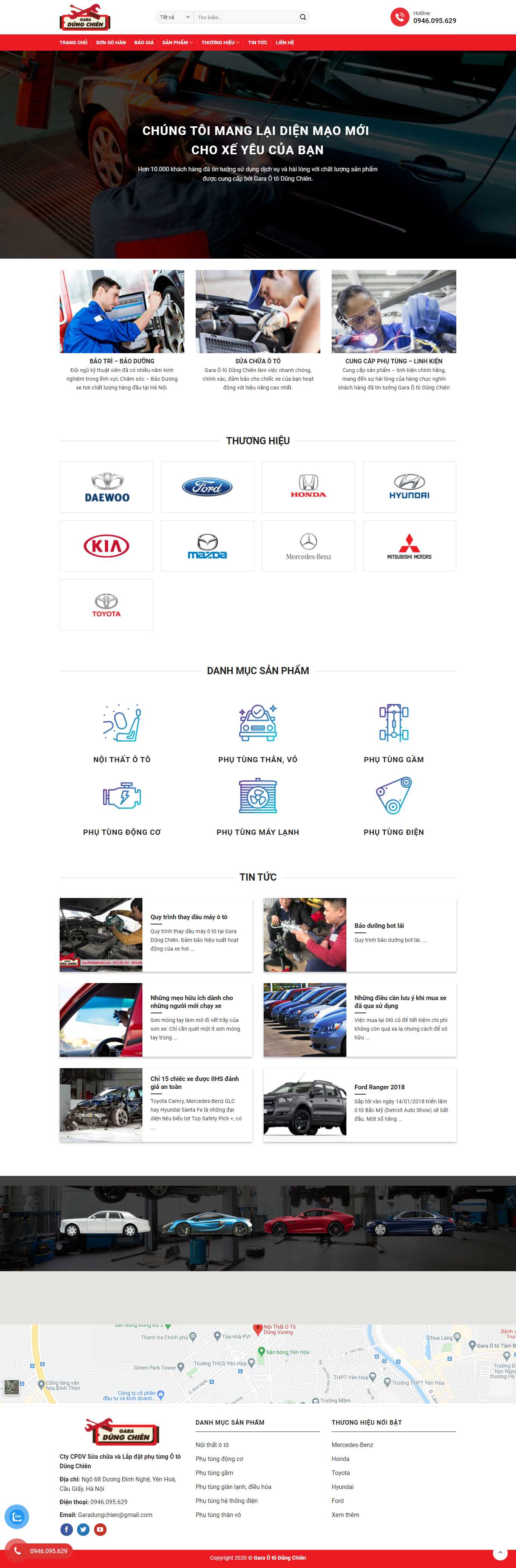 Thiết kế Web gara ô tô garaotodungchien.com