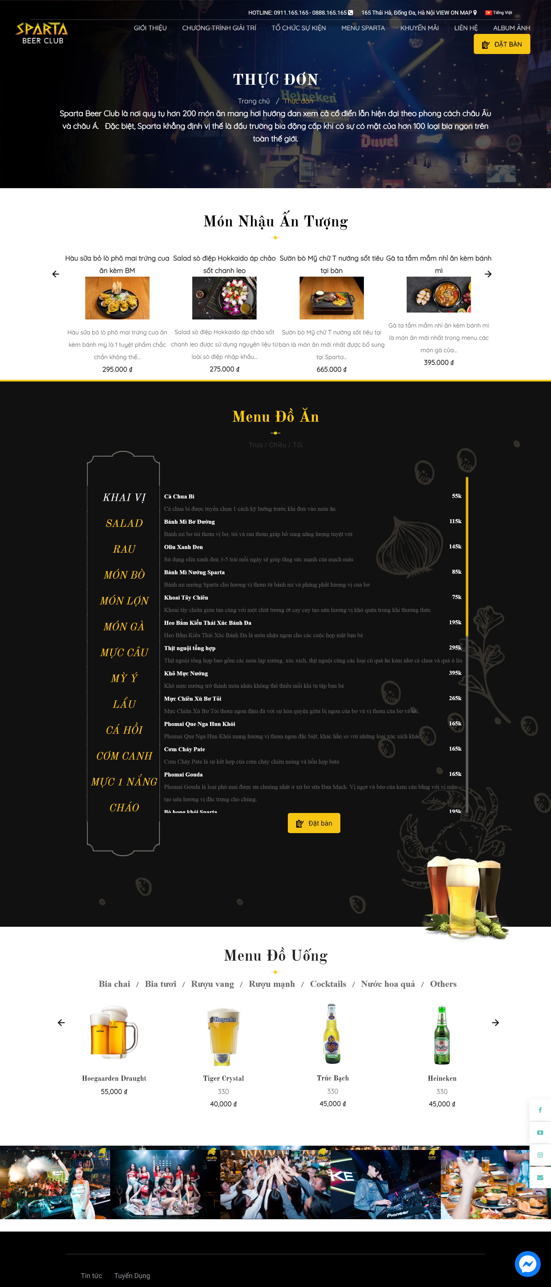 Thiết kế Web quán bia spartabeerclub.vn