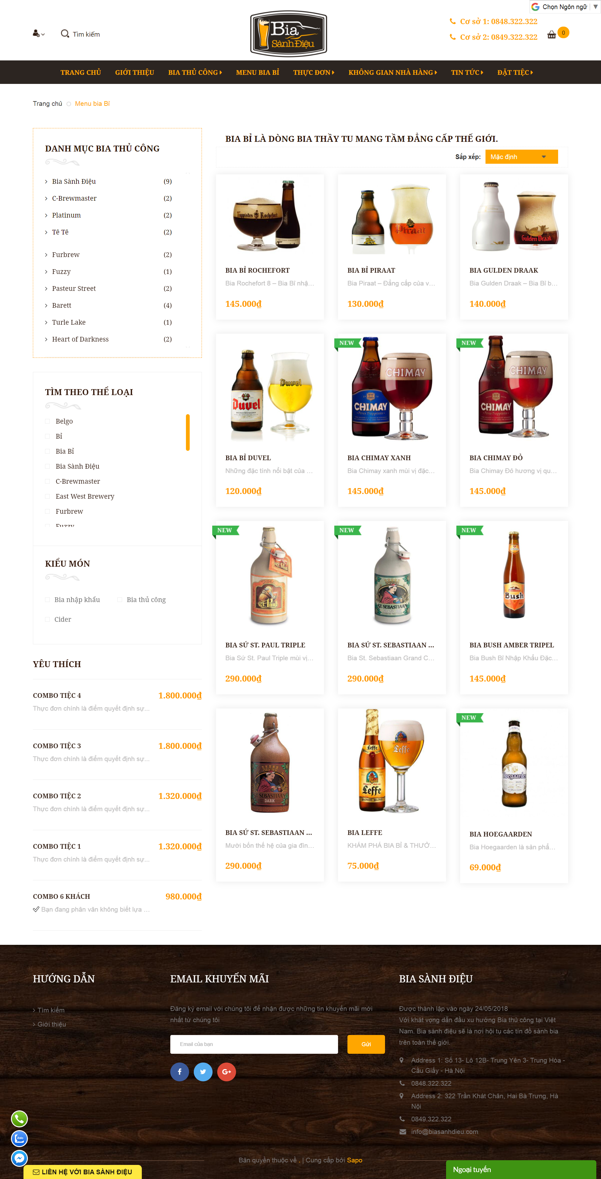 Thiết kế Web quán bia biasanhdieu.com