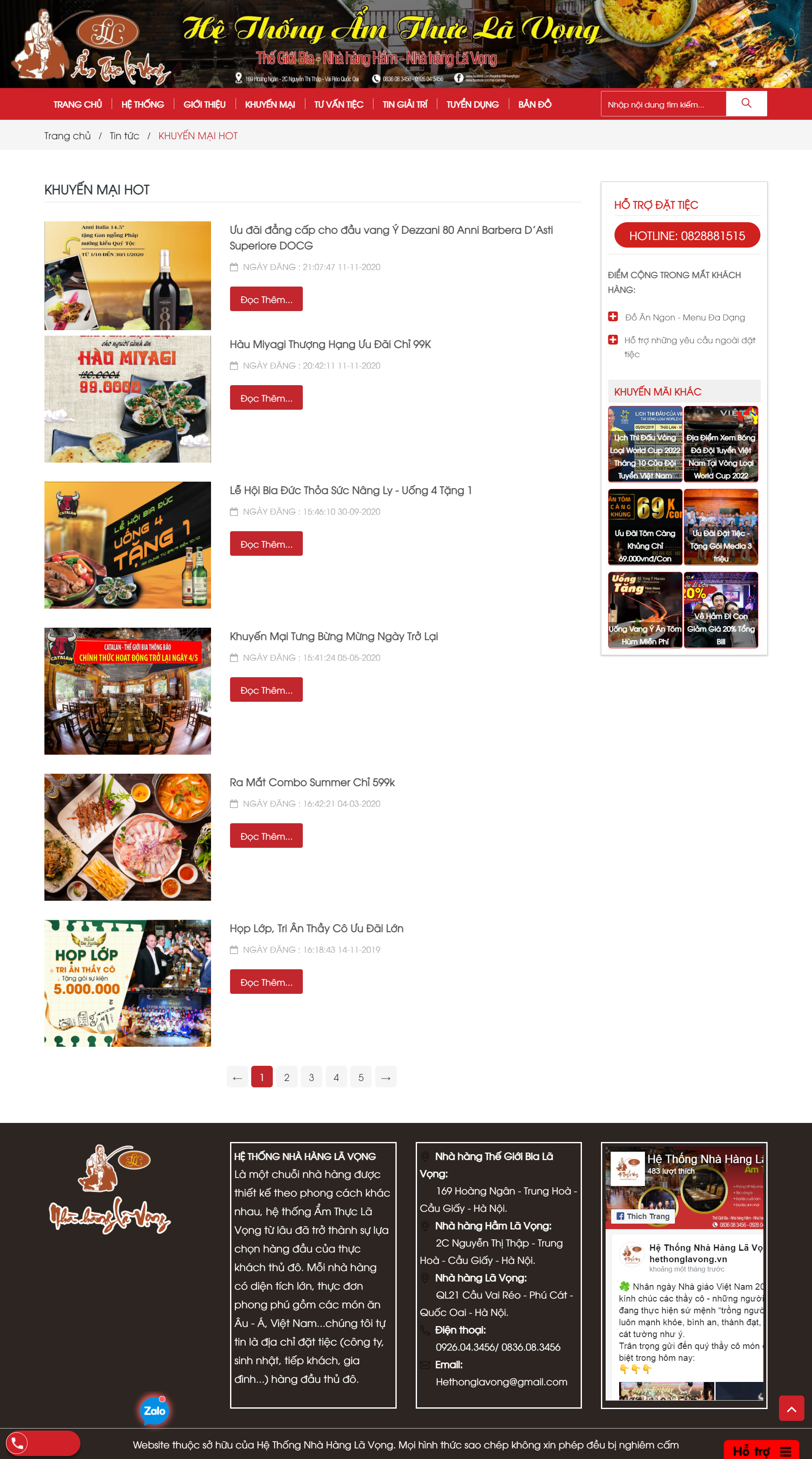 Thiết kế Web quán bia hethonglavong.vn