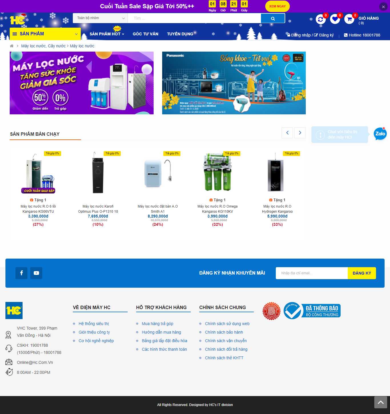 Thiết kế Web máy lọc nước hc.com.vn