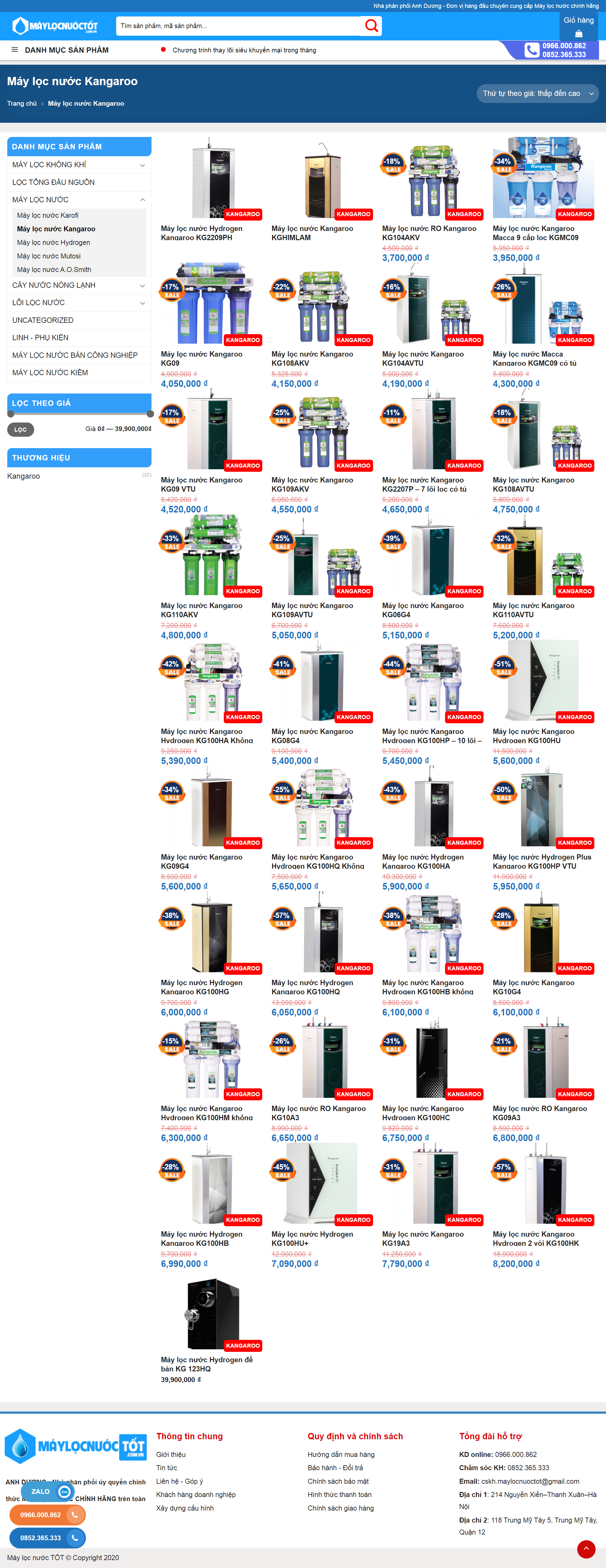 Thiết kế Web máy lọc nước maylocnuoctot.com.vn