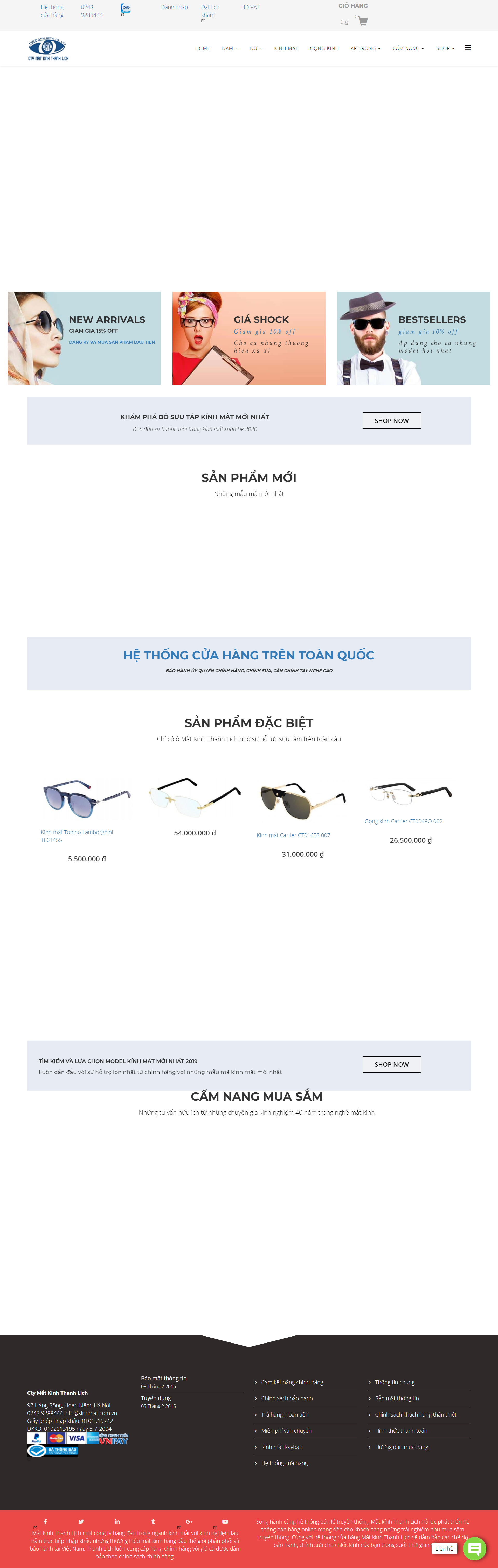 Thiết kế Web kinh mắt thời trang matkinhthanhlich.com.vn