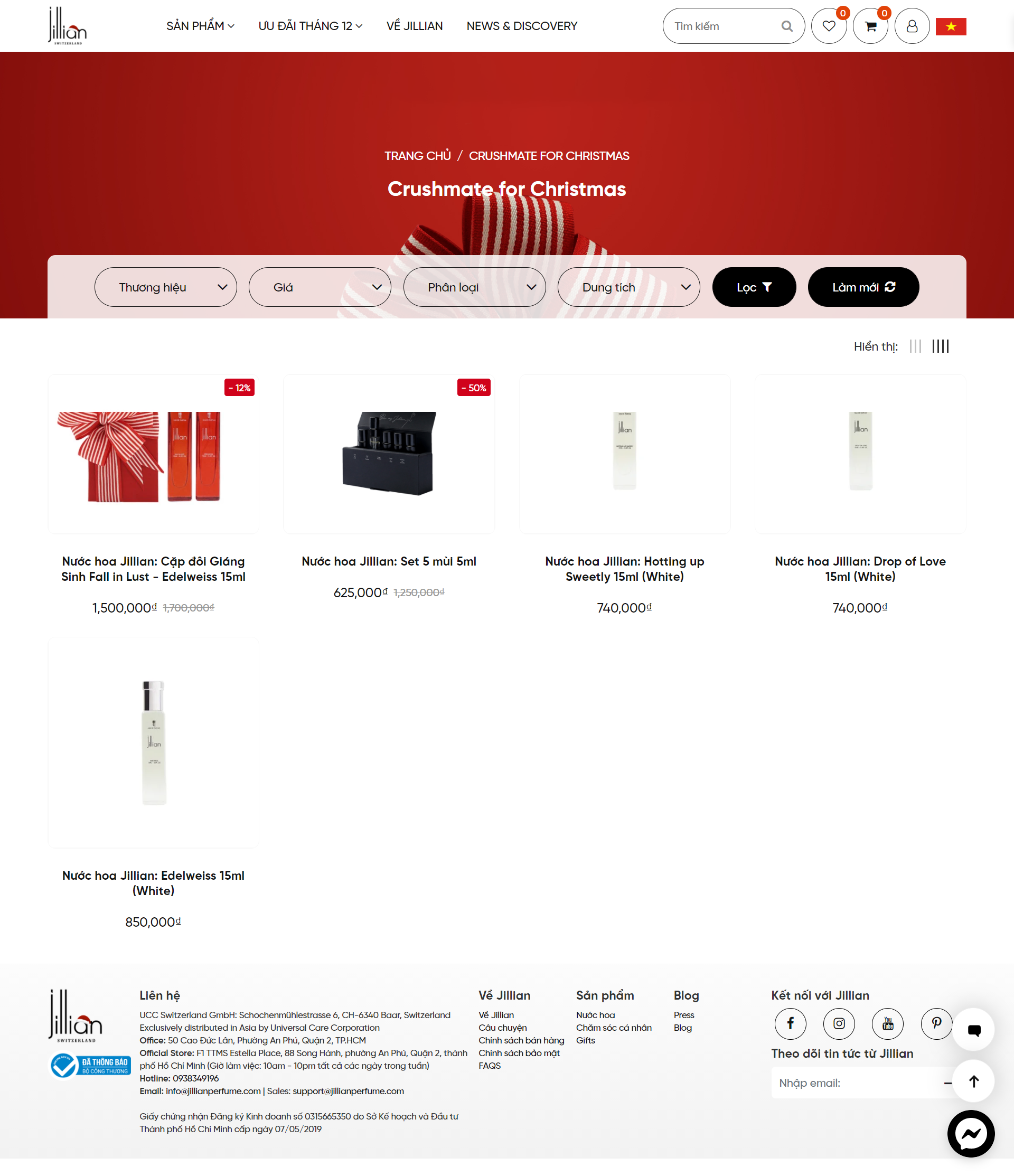 Thiết kế Web bán nước hoa jillianperfume.com