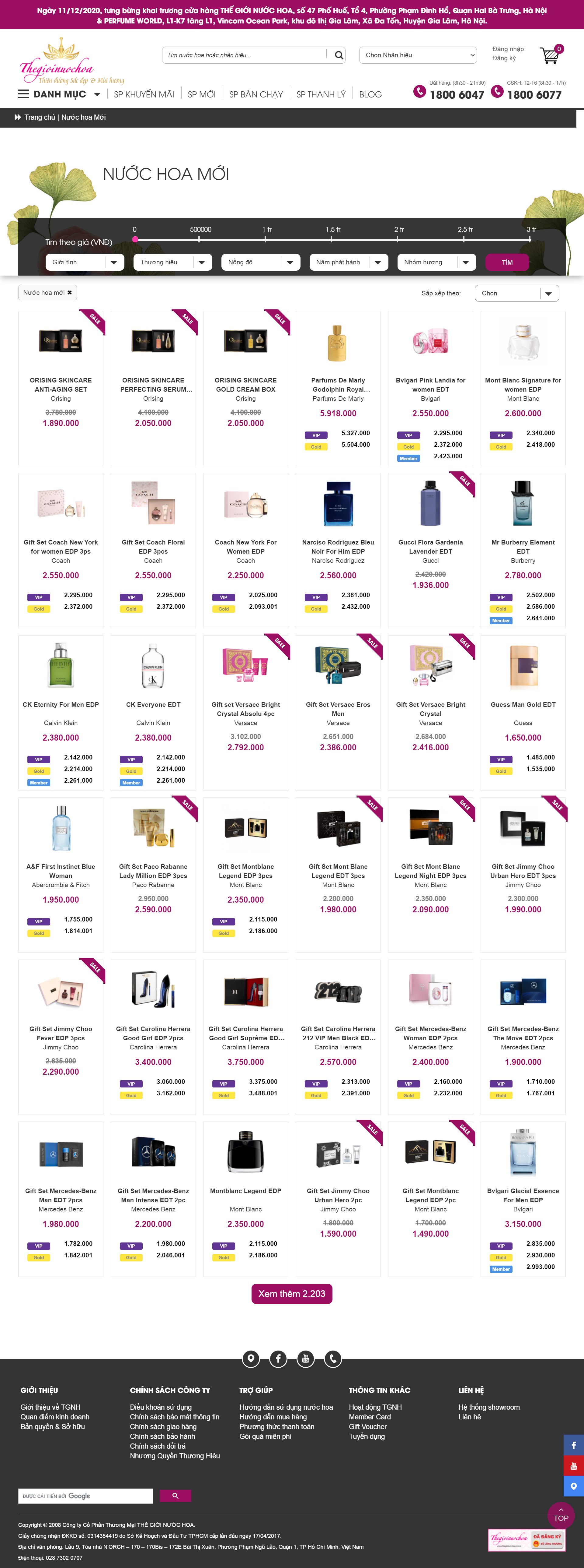 Thiết kế Web bán nước hoa thegioinuochoa.com.vn