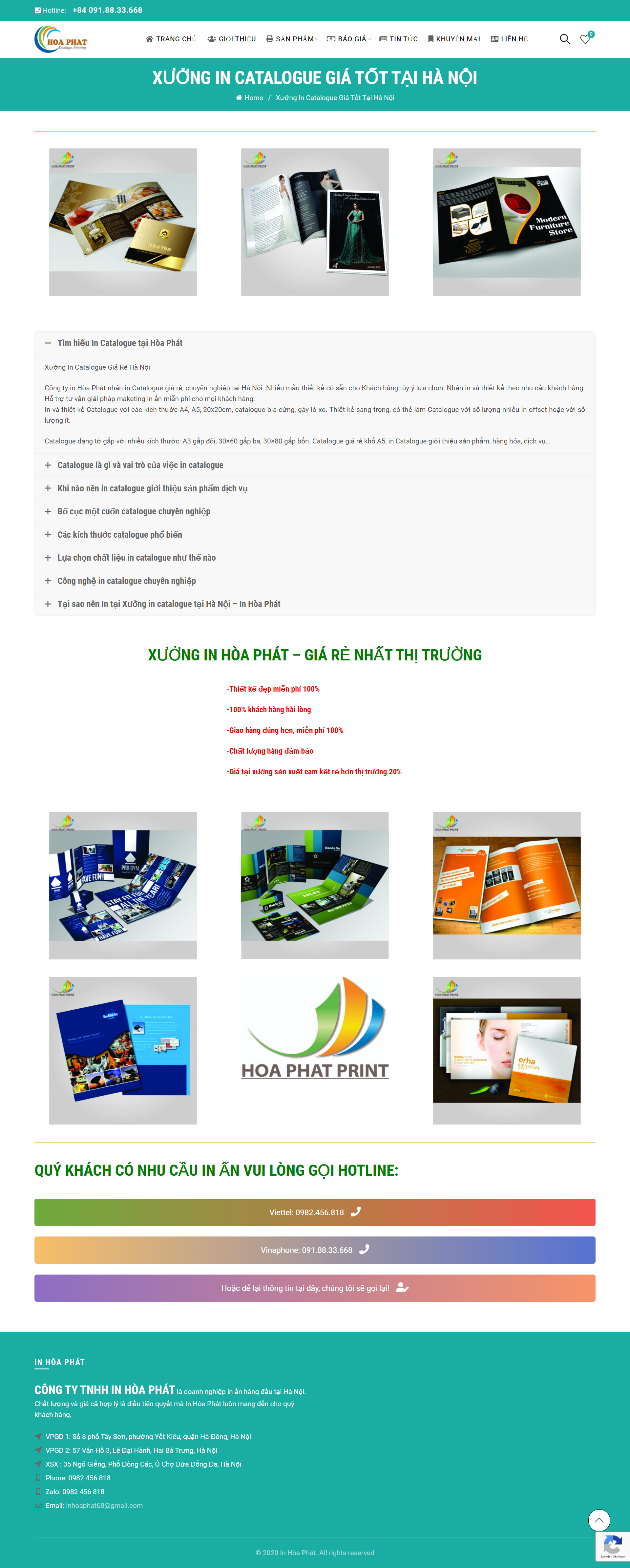 Thiết kế Web catalogue inhoaphat.com.vn