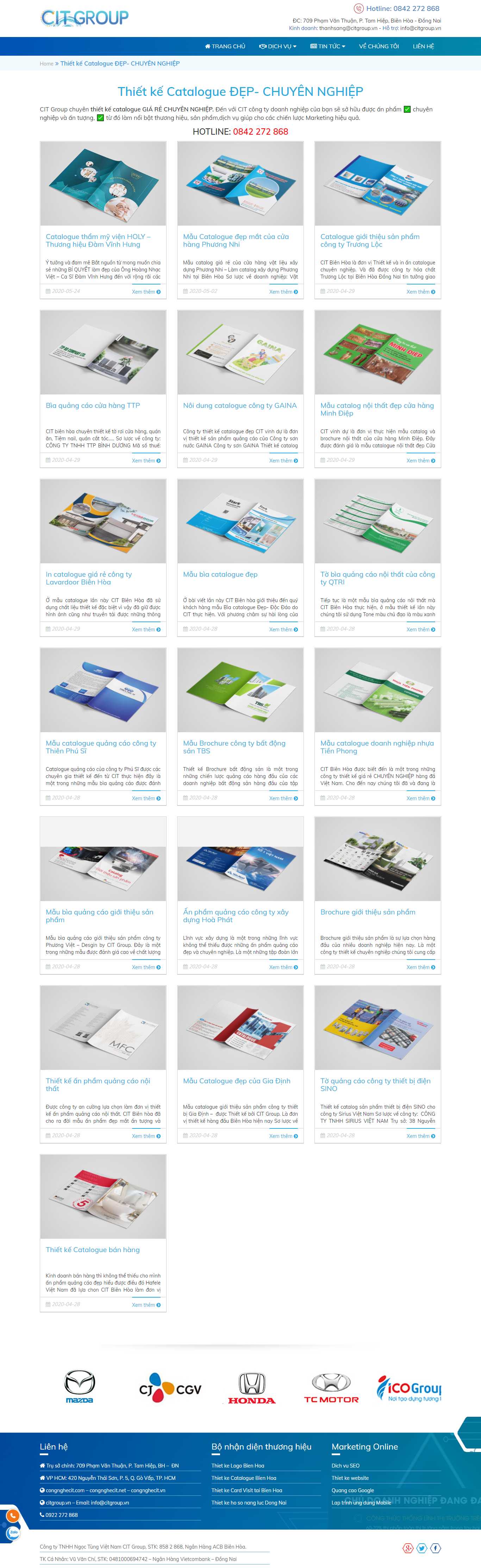 Thiết kế Web catalogue congnghecit.net