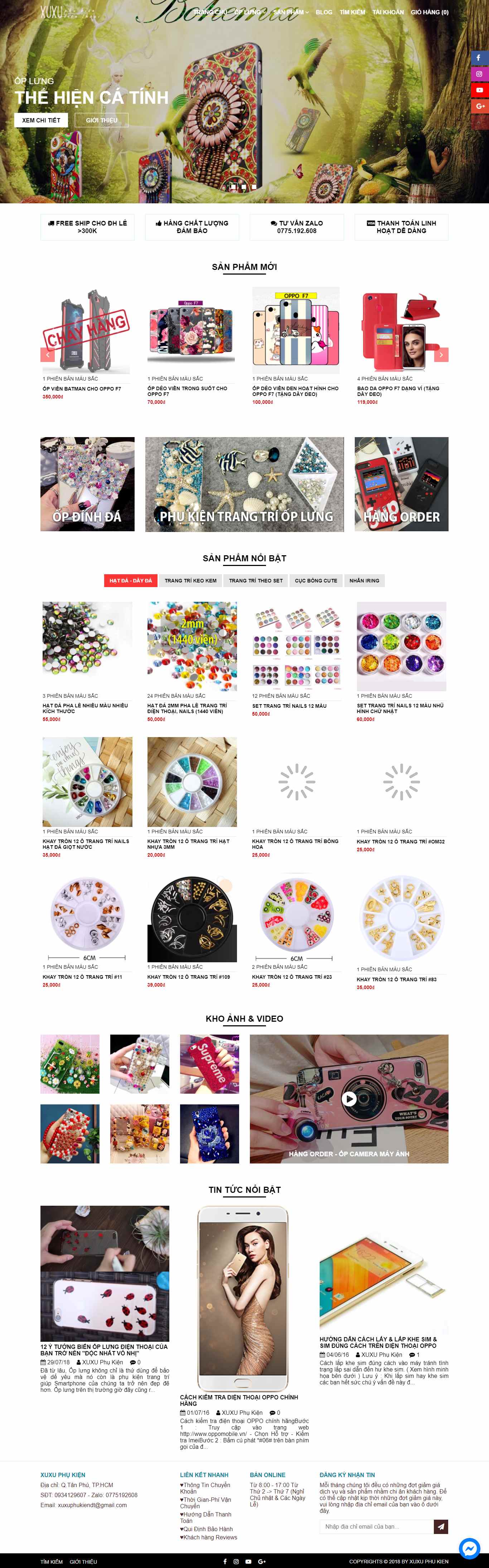 Thiết kế Web mạng xã hội xuxuphukiendienthoai.com