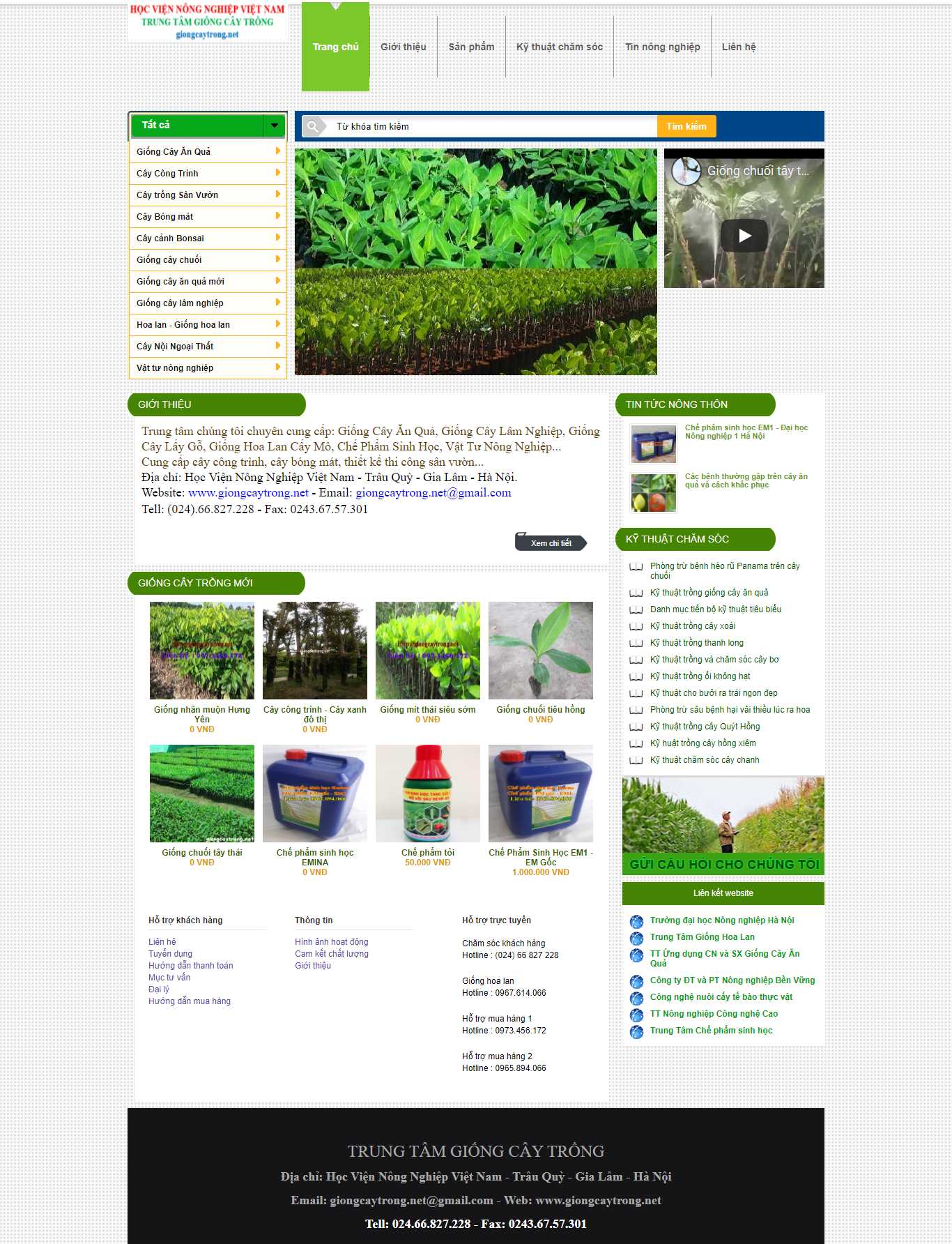 Thiết kế Web giống cây trồng giongcaytrong.net