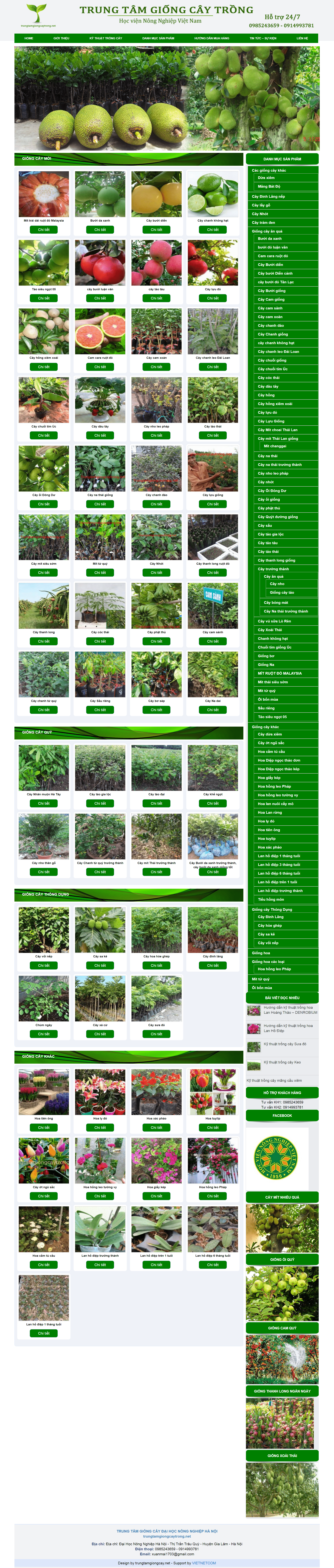 Thiết kế Web giống cây trồng trungtamgiongcaytrong.net