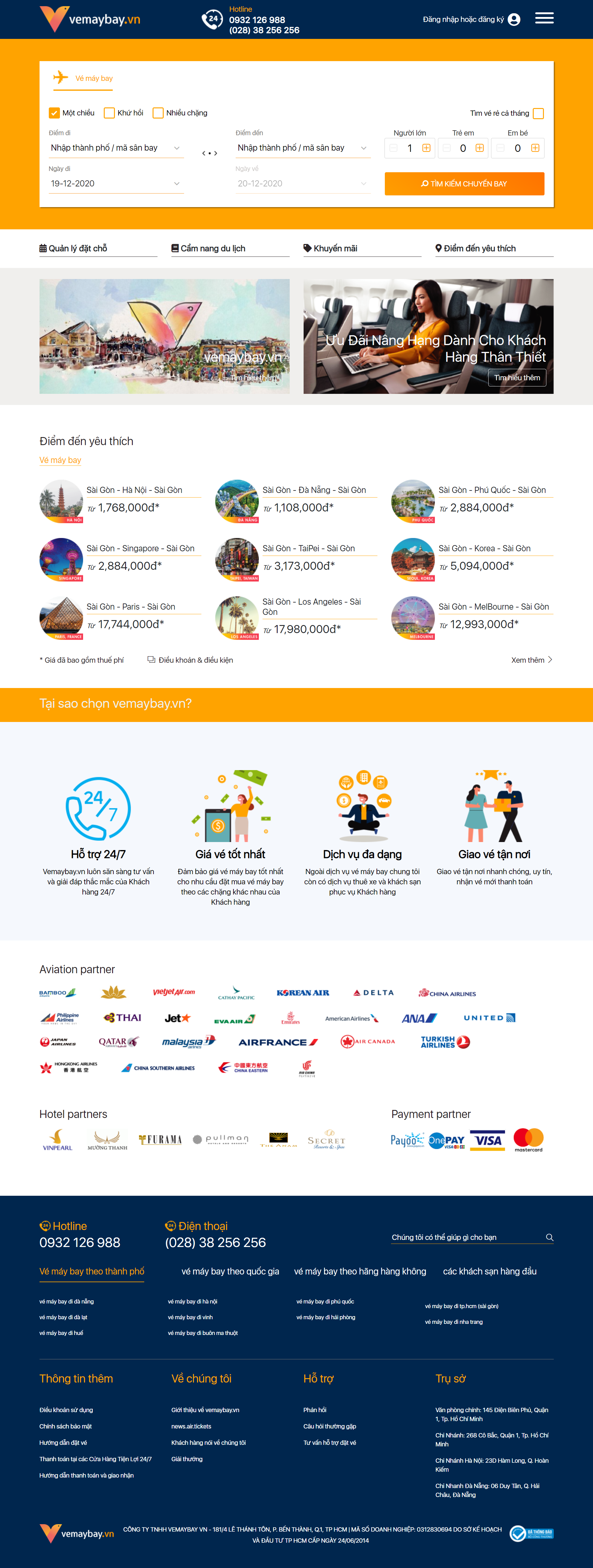 Thiết kế Web bán vé máy bay vemaybay.vn