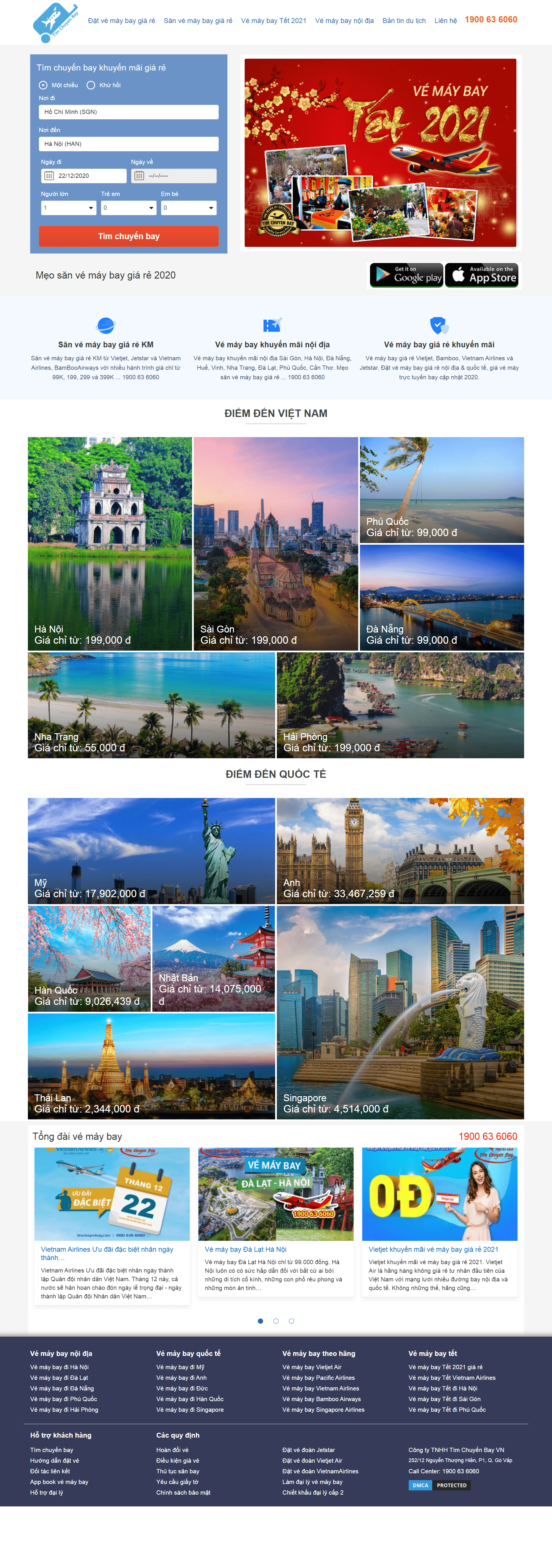 Thiết kế Web bán vé máy bay timchuyenbay.com