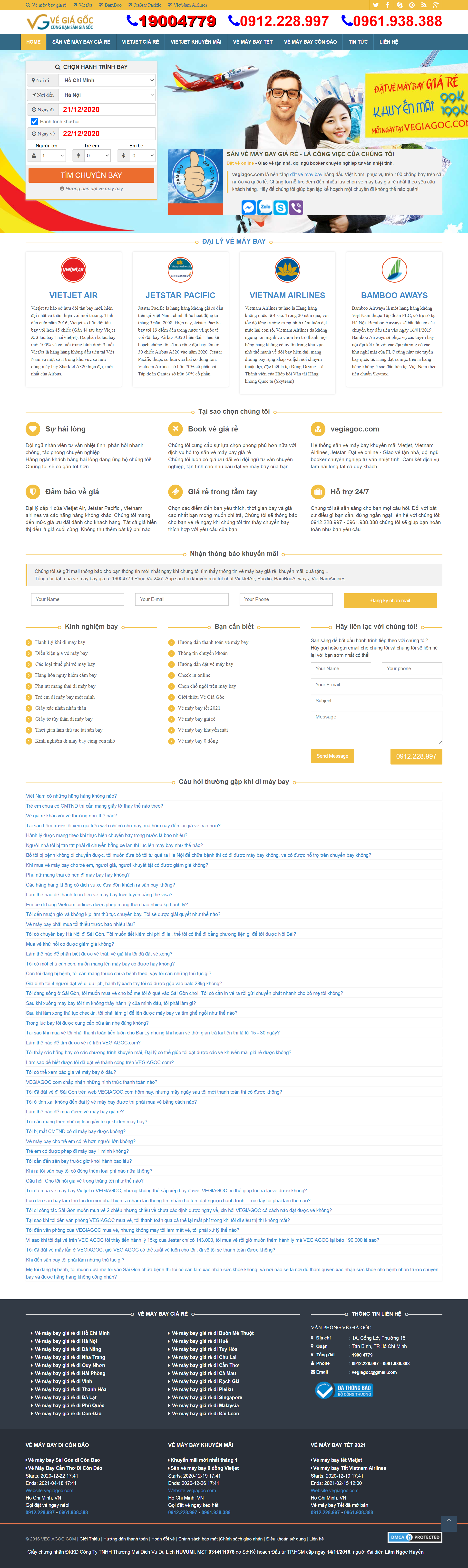 Thiết kế Web bán vé máy bay vegiagoc.com
