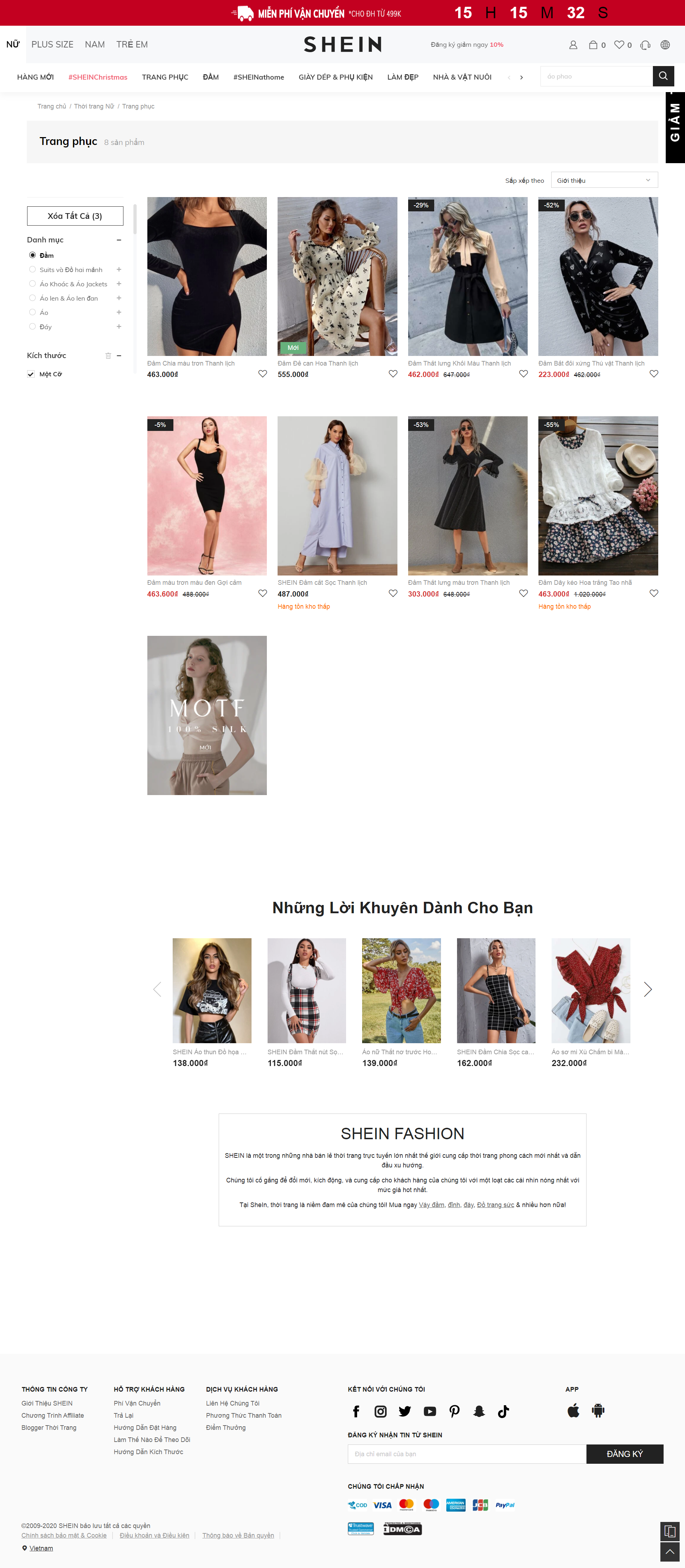 Thiết kế Web bán quần áo shein.com.vn