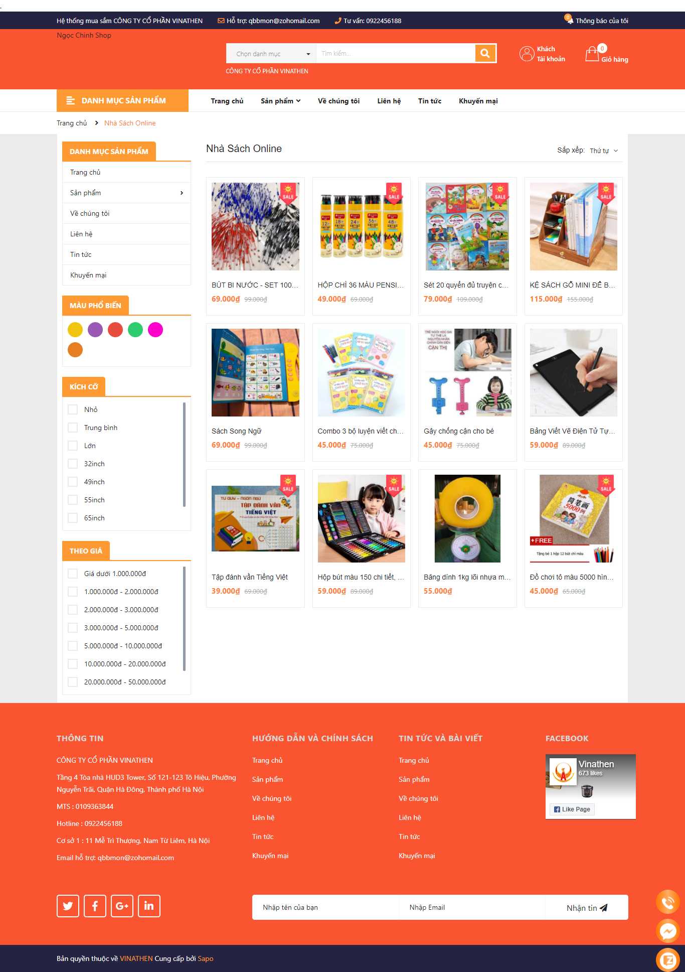 Thiết kế Web bán sách trực tuyến ngocchinhshop.com