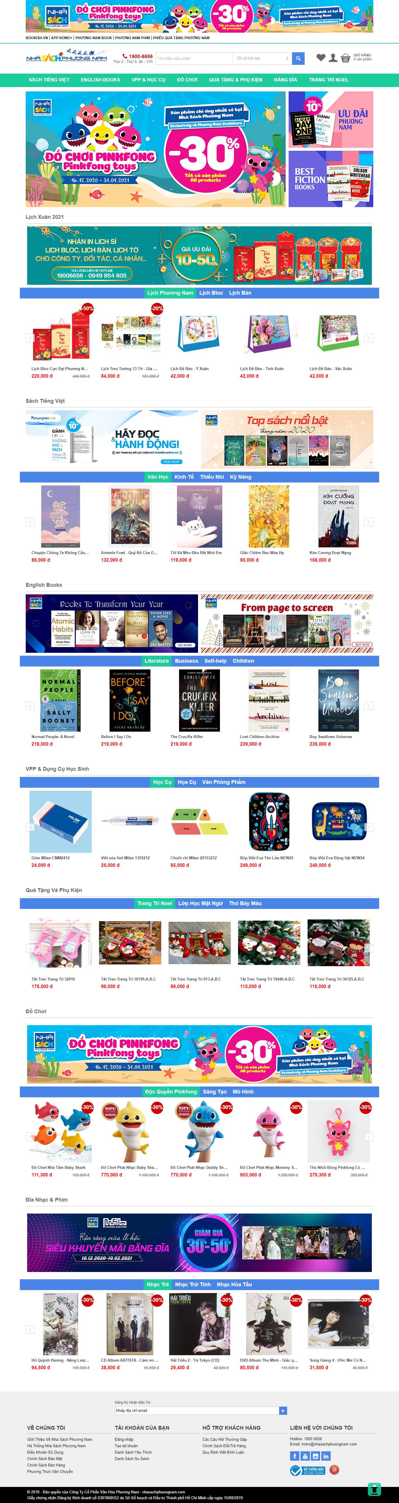 Thiết kế Web bán sách trực tuyến nhasachphuongnam.com