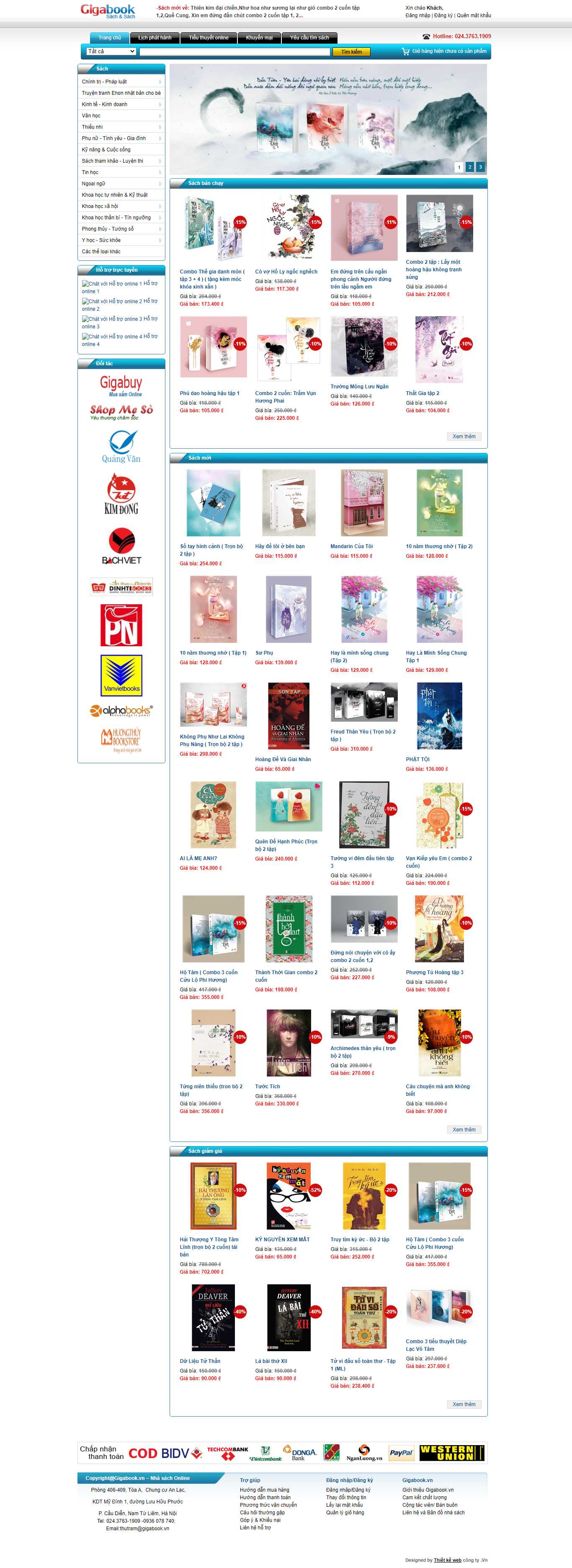 Thiết kế Web bán sách trực tuyến gigabook.vn