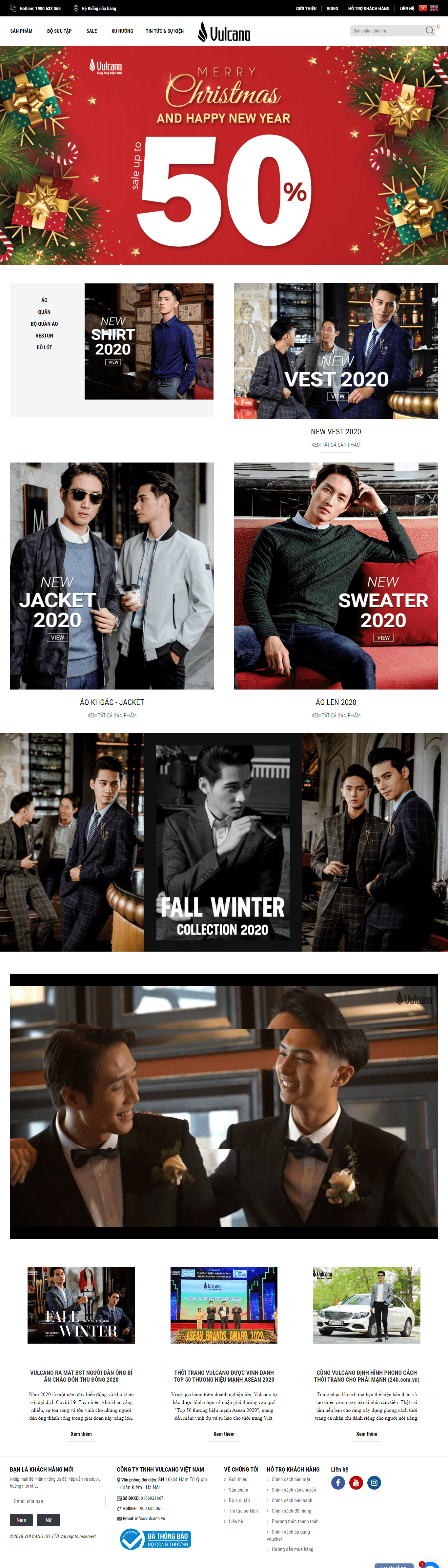 Thiết kế Web bán quần áo vulcano.vn