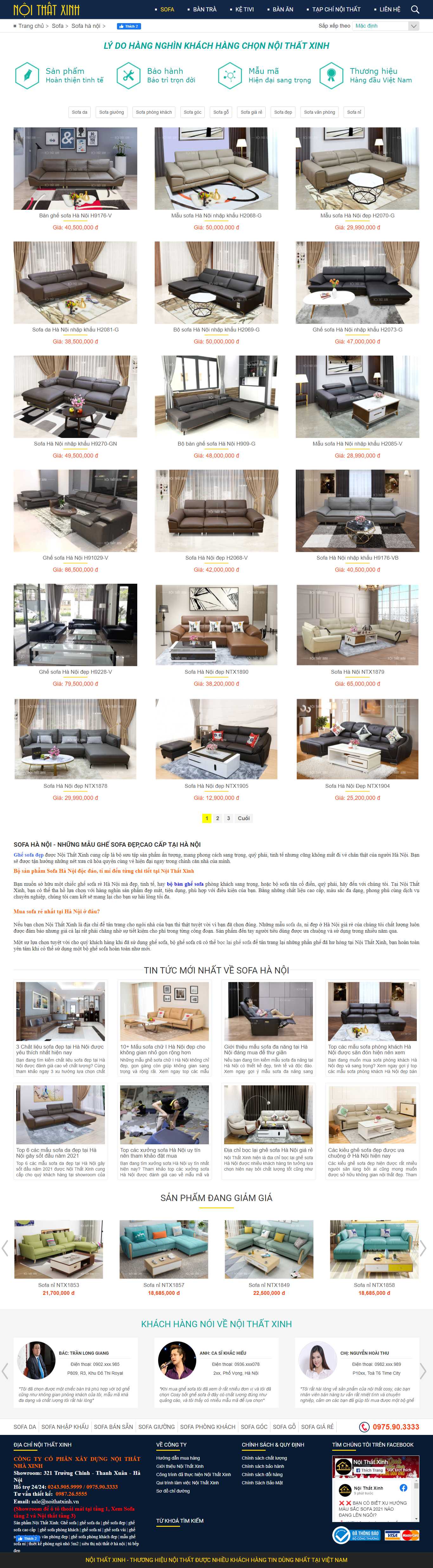 Thiết kế Web bán sofa nhaxinhplaza.com