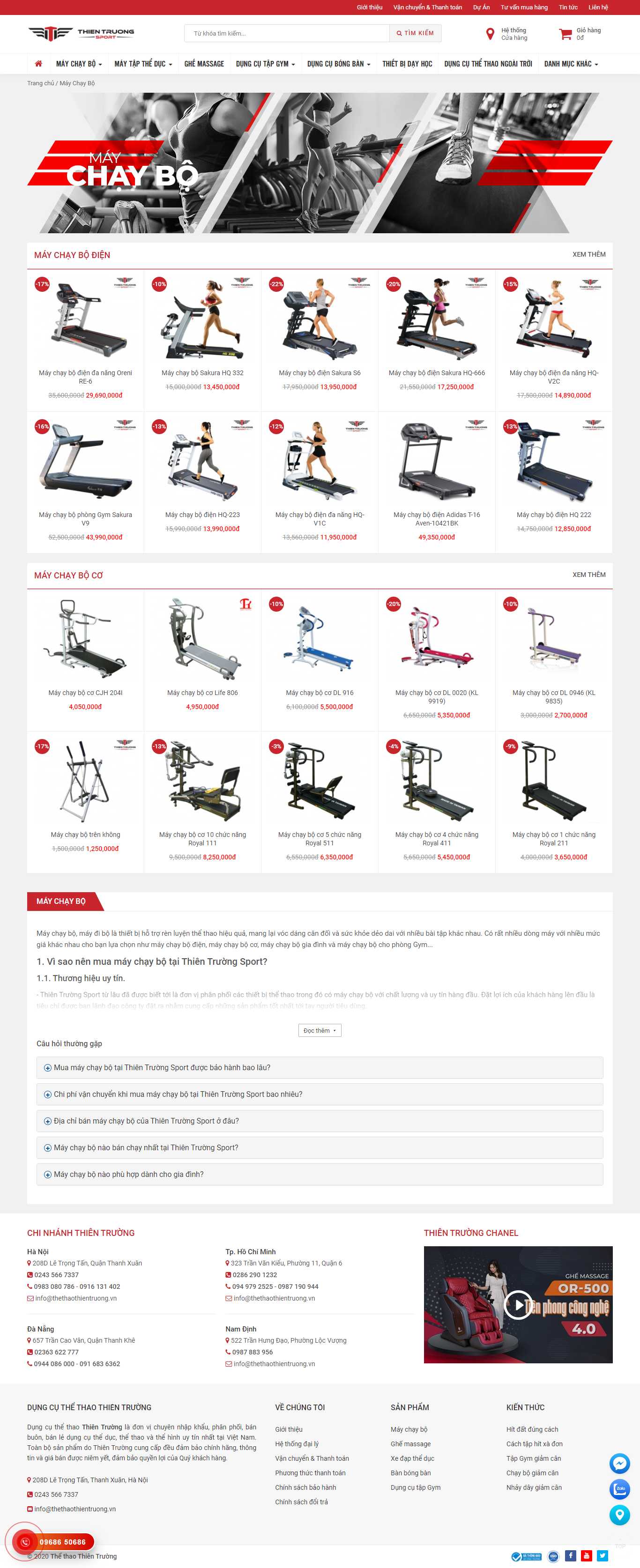 Thiết kế Web máy chạy bộ thethaothientruong.vn