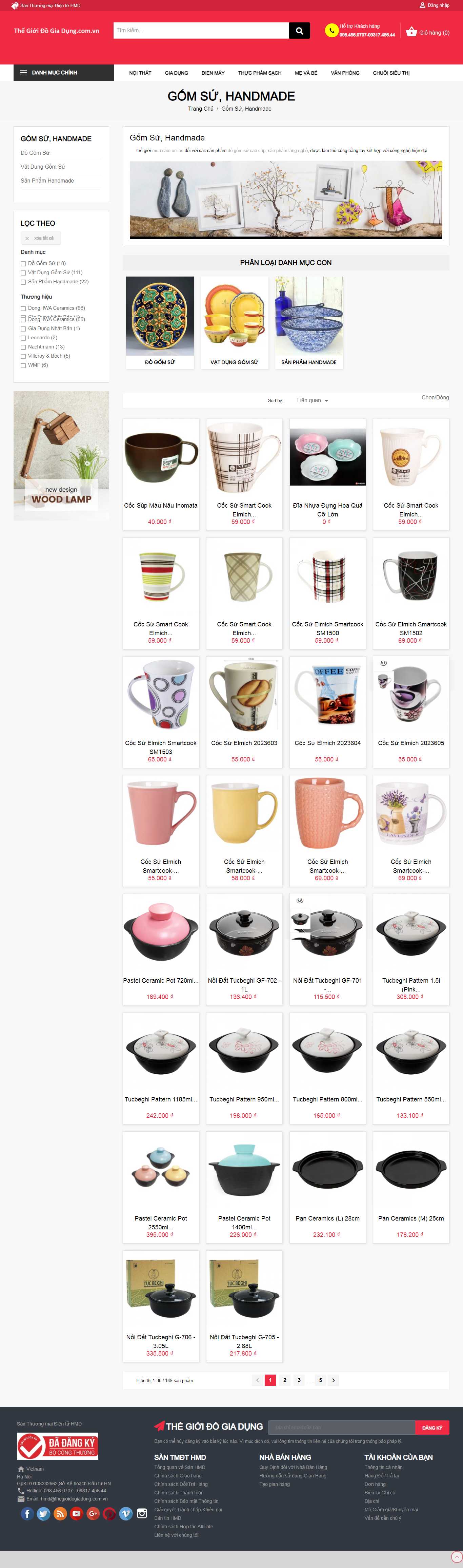 Thiết kế Web bán đồ gốm sứ thegioidogiadung.com.vn