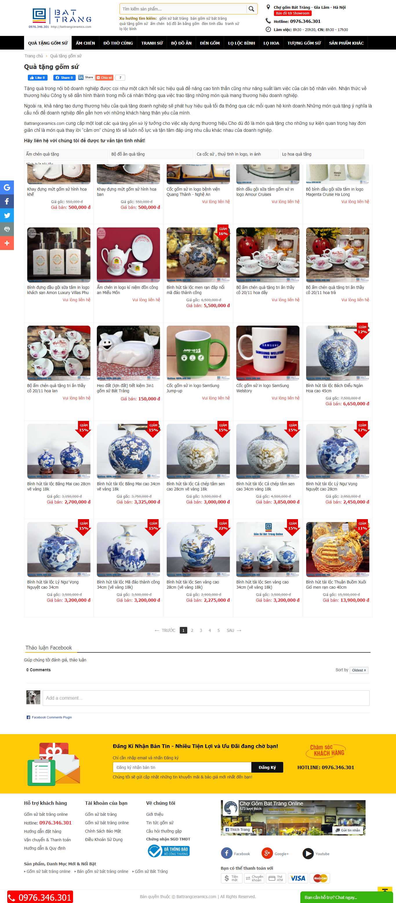 Thiết kế Web bán đồ gốm sứ battrangceramics.com