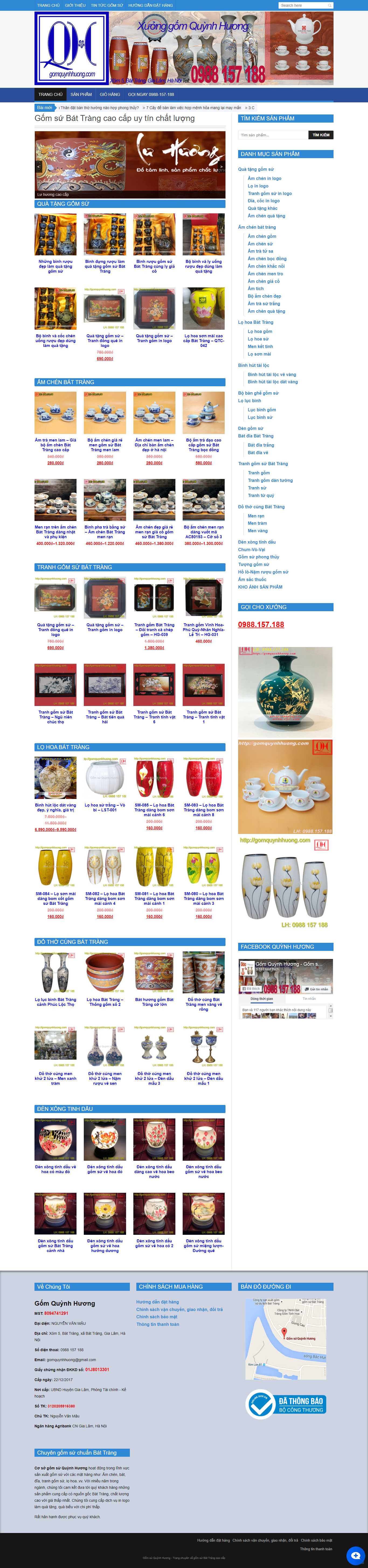 Thiết kế Web bán đồ gốm sứ gomquynhhuong.com