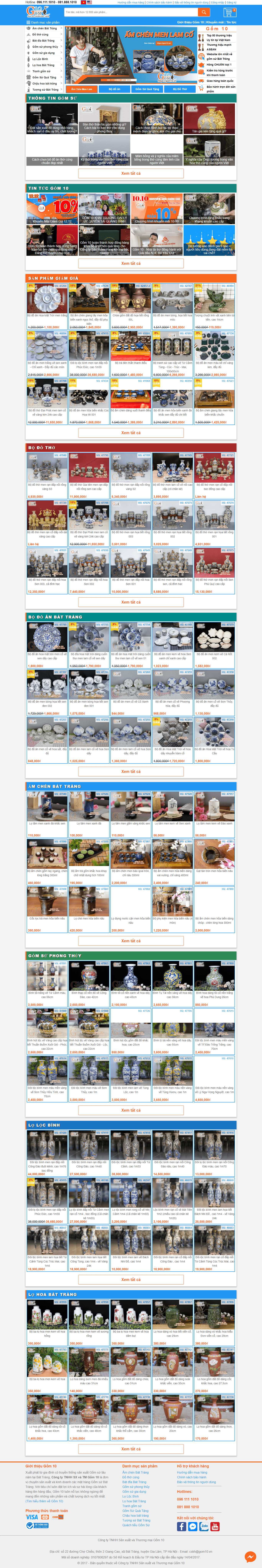 Thiết kế Web bán đồ gốm sứ gom10.vn